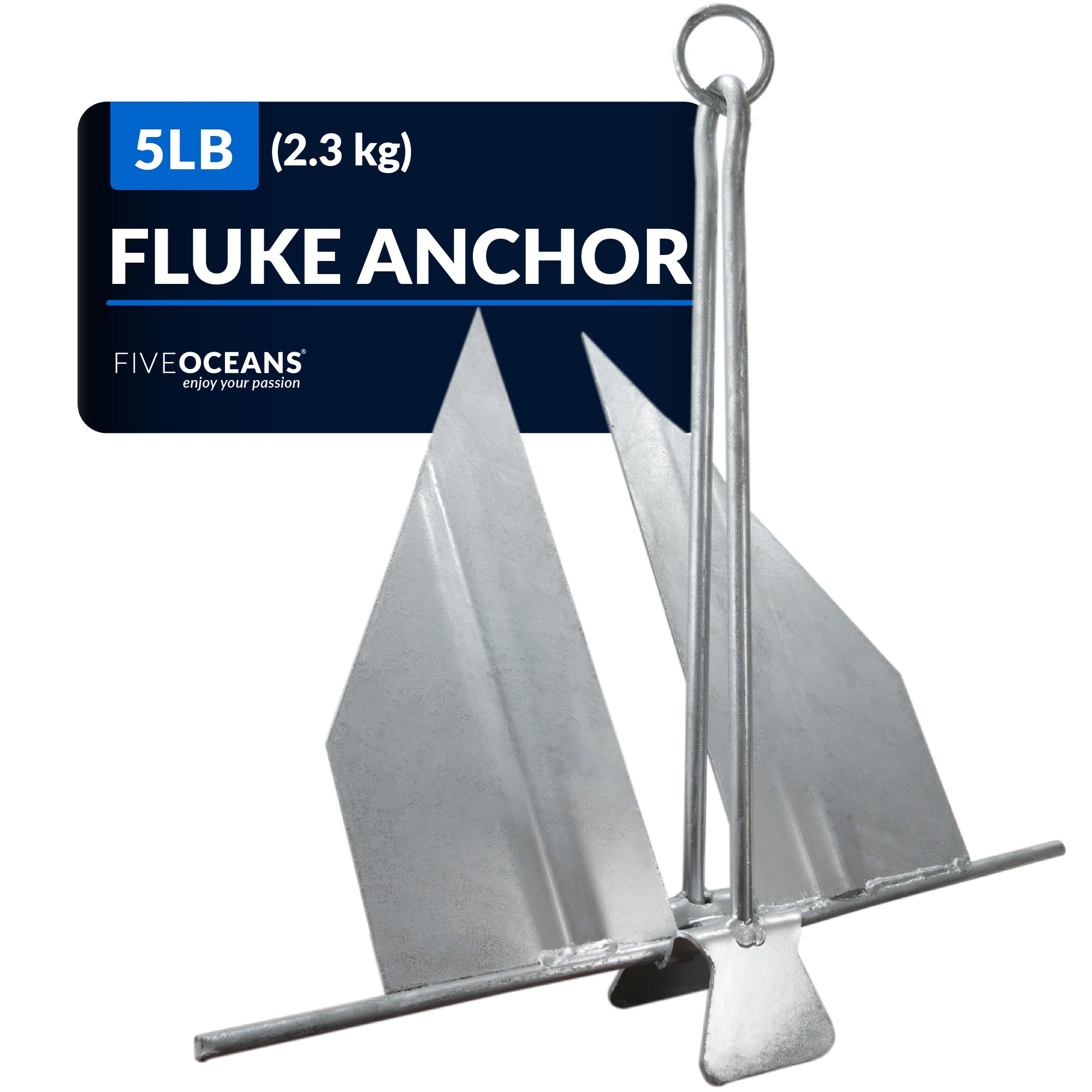 Kimpex Galvanized #8 Cast Iron Fluke Claw Anchor Kit w/50' of Anchor Line  15 lbs