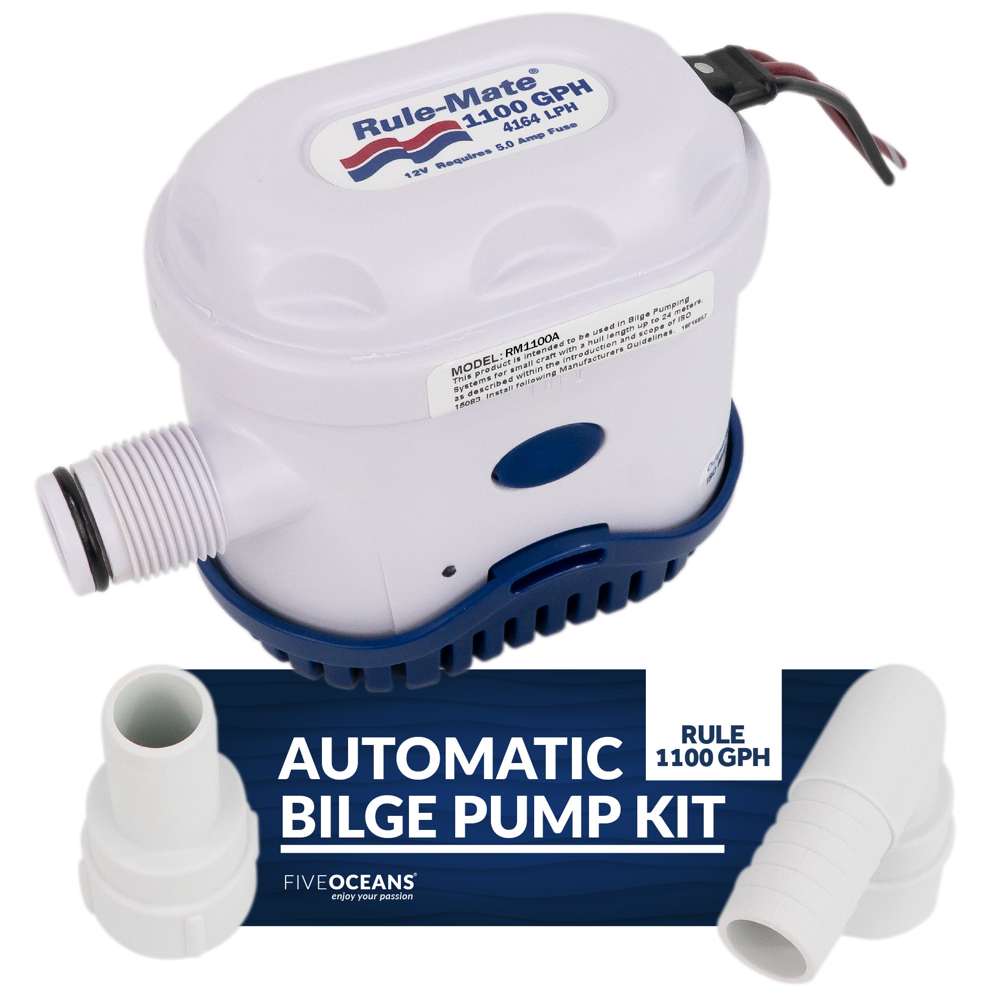 Automatic Bilge Pump 1100 GPH / 4164 LPH, 1 1/8