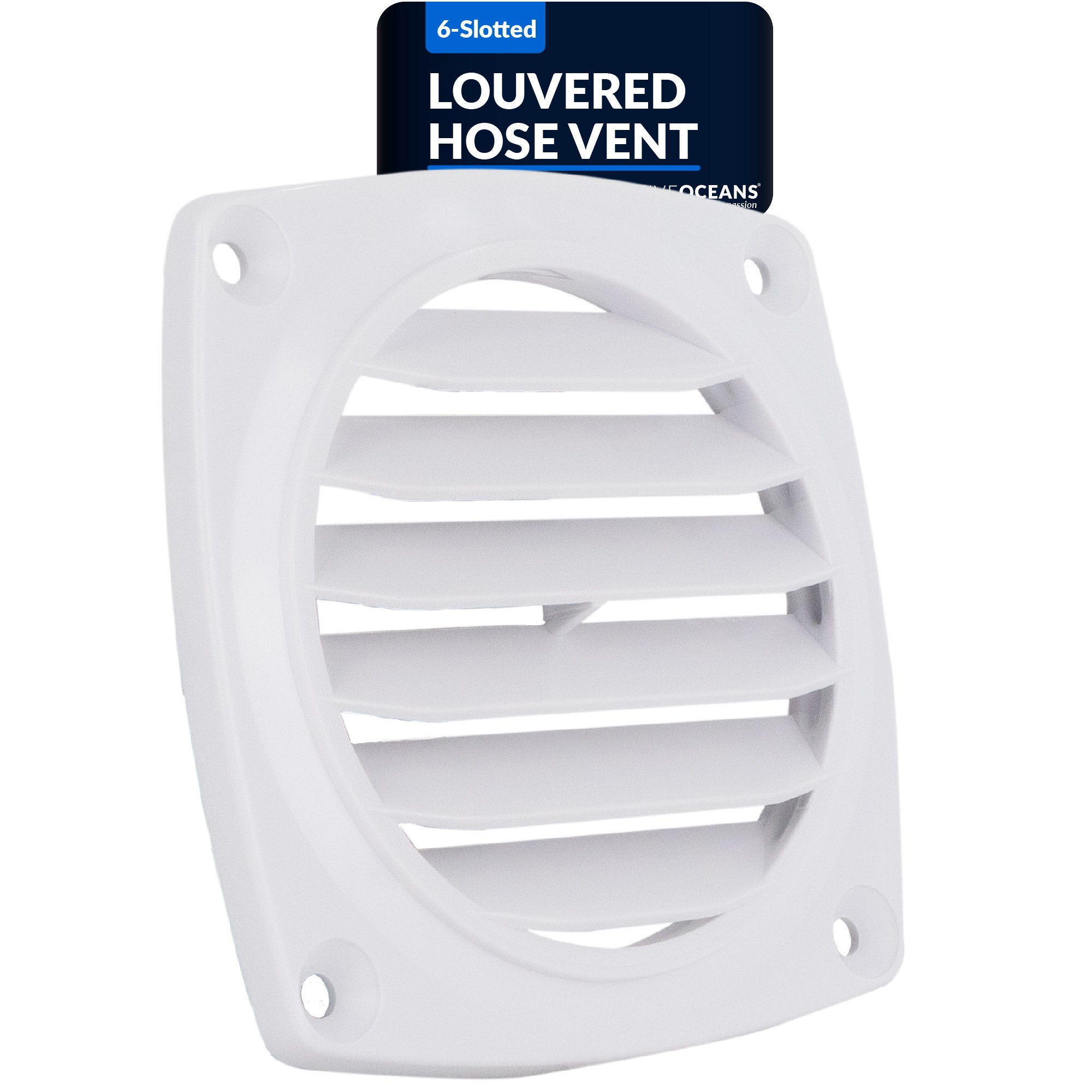 6-Slotted Louvered Flush Hose Ventilators, 3-Inch, White - FO110