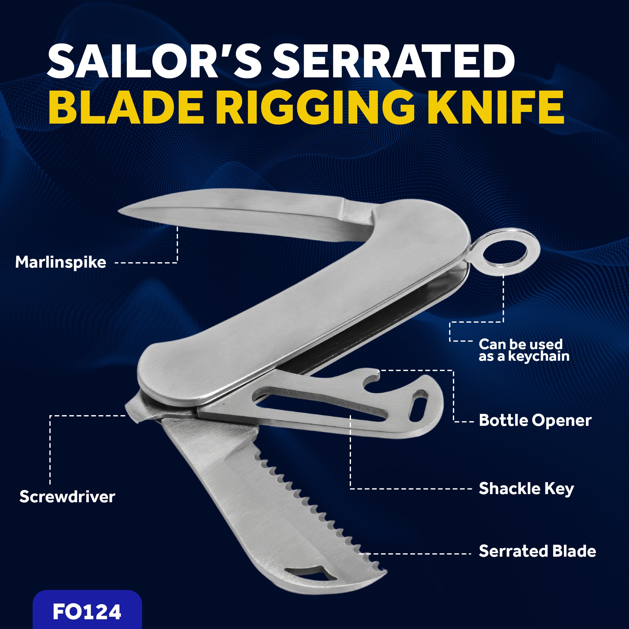 Sailor's Serrated Blade Rigging Knife - FO124