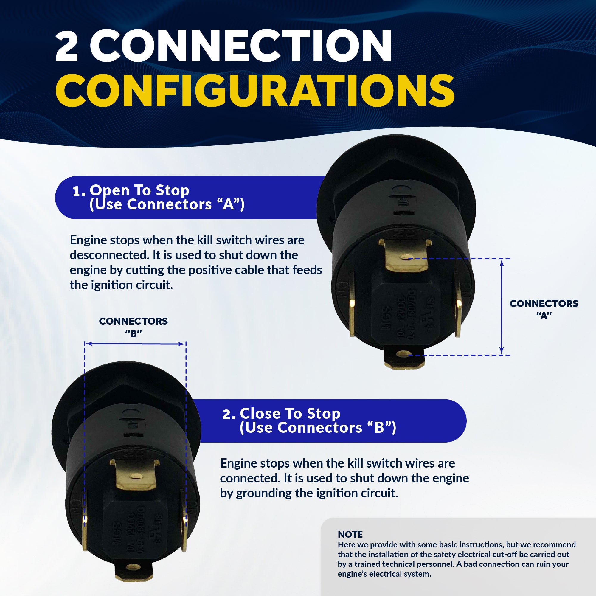 Emergency Cut-Off Switch, 12 Volts - FO1518 - Five Oceans