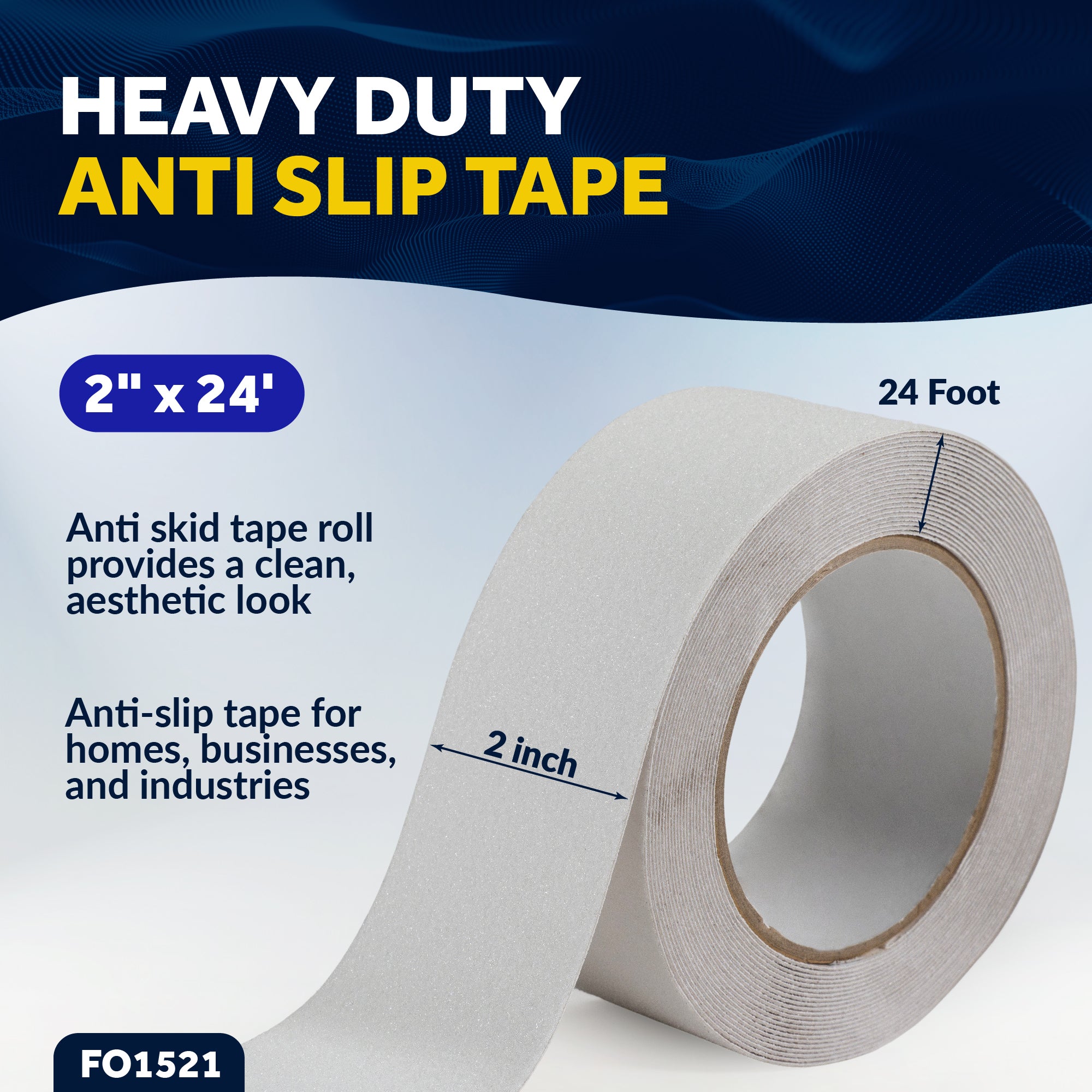 Heavy Duty Anti Slip Tape, 2" x 24' - FO1521 - Five Oceans