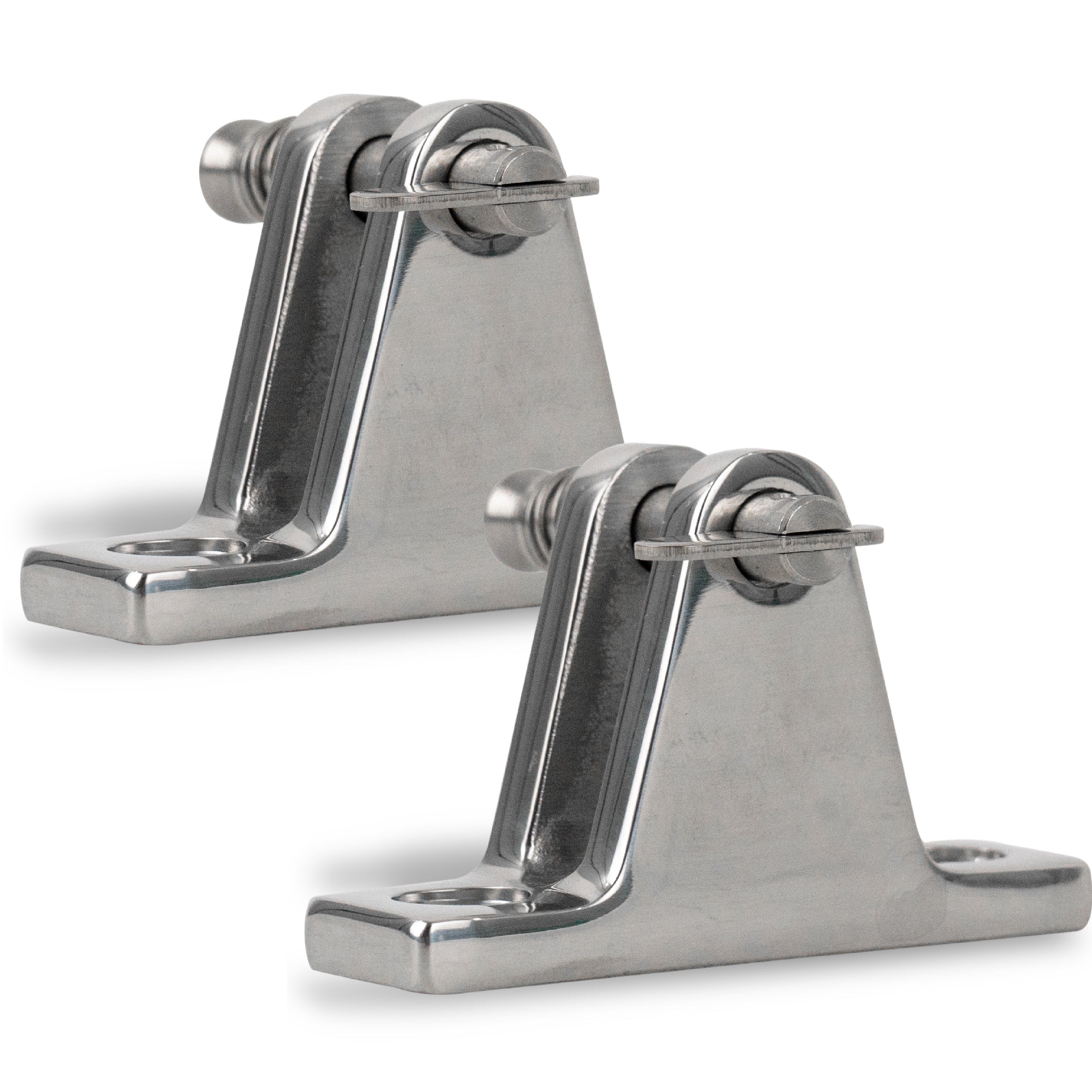 Bimini Top Hardware 90 Degree Deck Hinge with Removable Pin, AISI316 Stailess Steel - 2-Pack - FO1671-M2