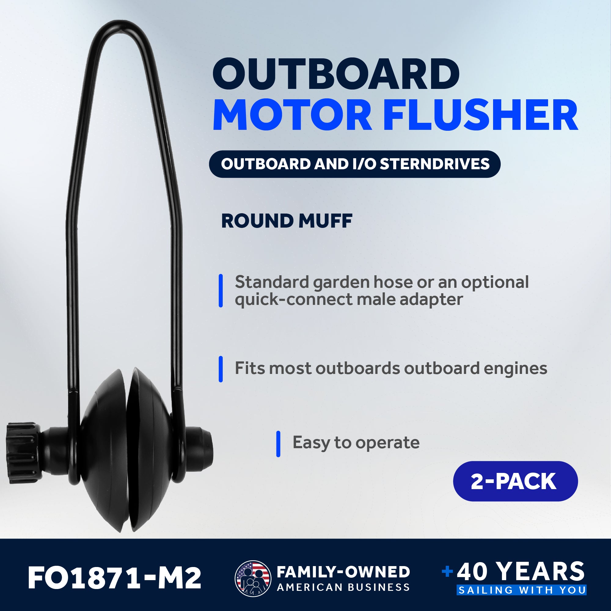 Universal Outboard Motor Flusher, Round Muffs- 2-Pack - FO1871-M2