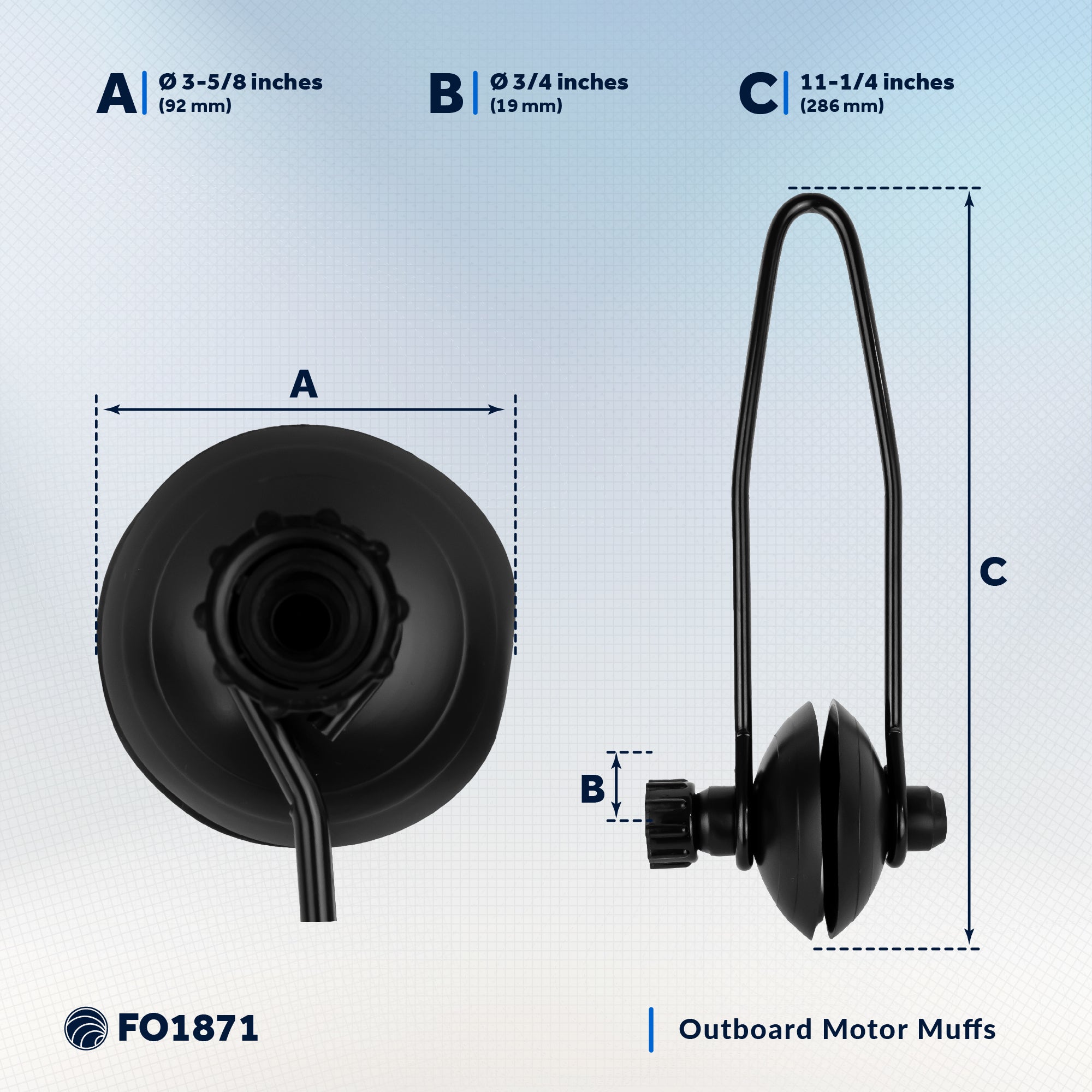 Universal Outboard Motor Flusher, Round Muffs - FO1871