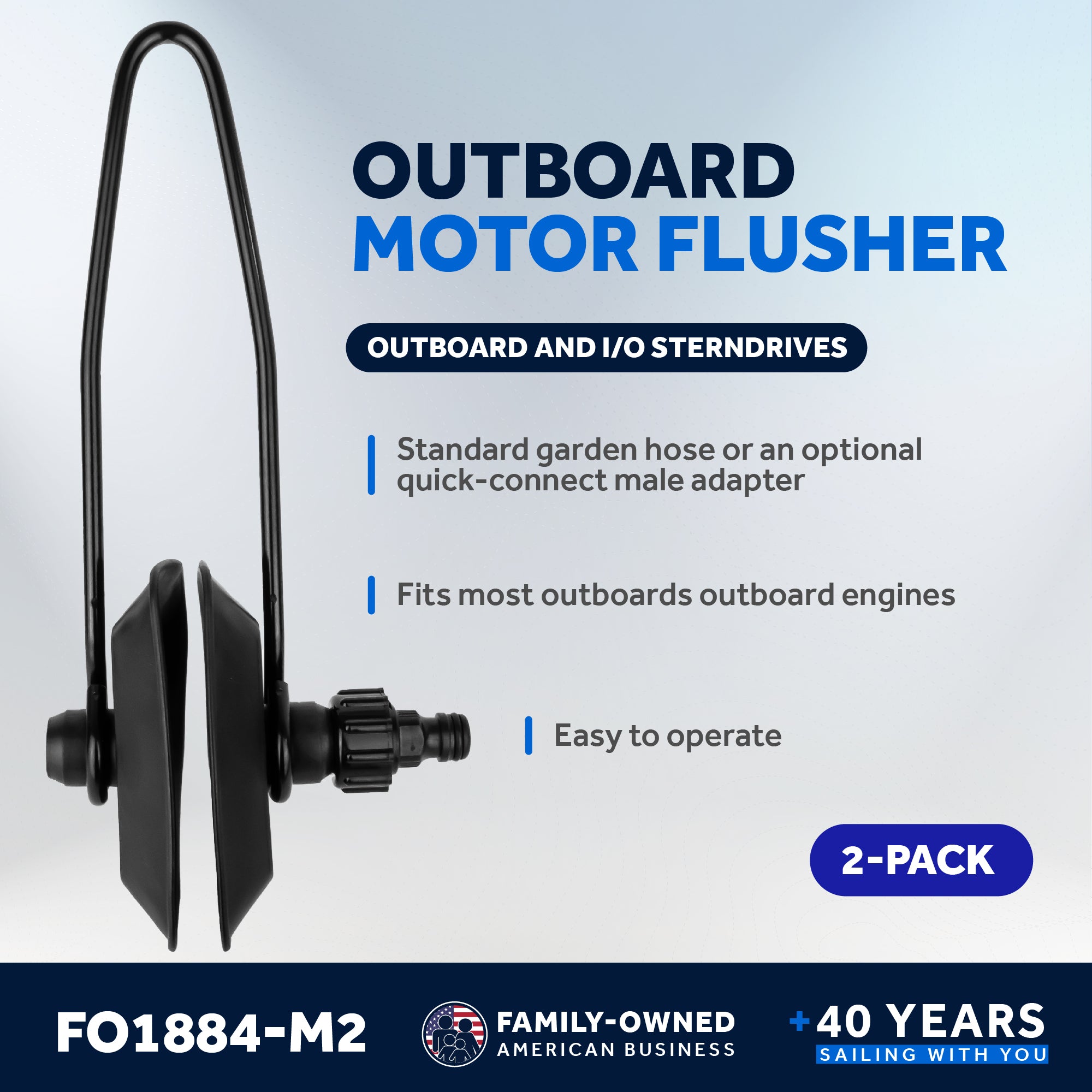 Universal Outboard Motor Flusher, Rectangular Muffs - 2-Pack - FO1884-M2