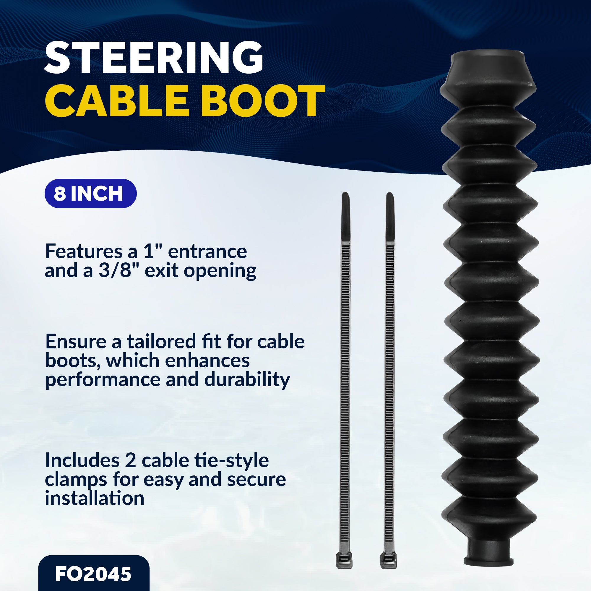 Steering Cable Boot, 8" - FO2045 - Five Oceans