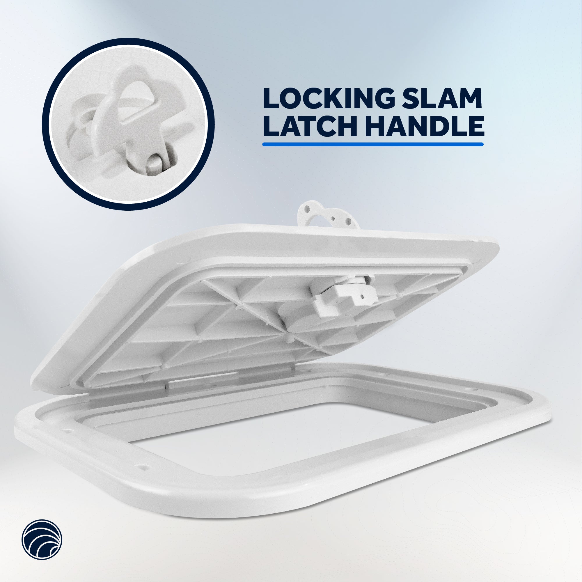 Boat Access Hatch, 10-7/8" x 14-3/4" Locking Slam Latch System, Off-White - FO2078