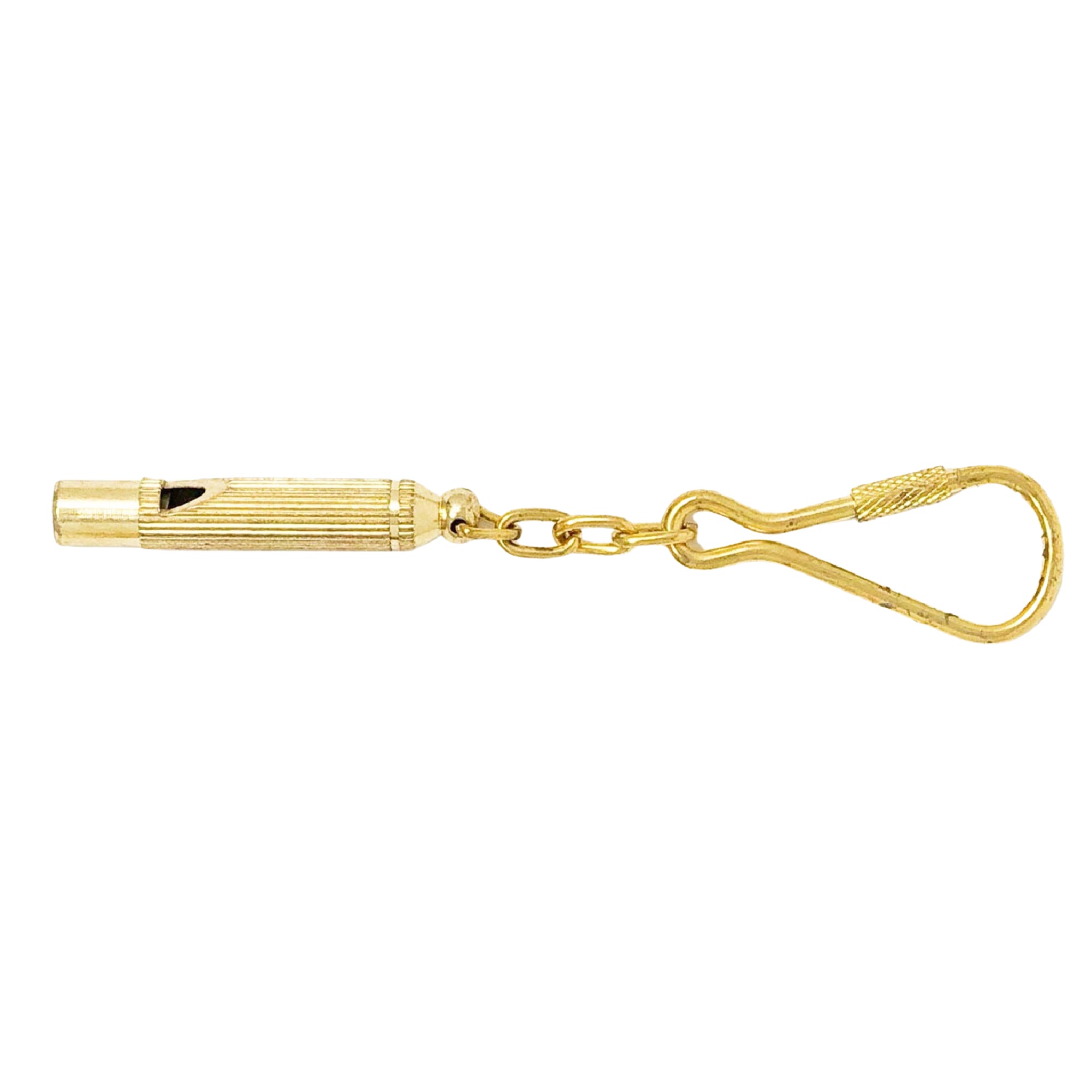 Nautical Small Whistle Keychain, Solid Brass - FO2219