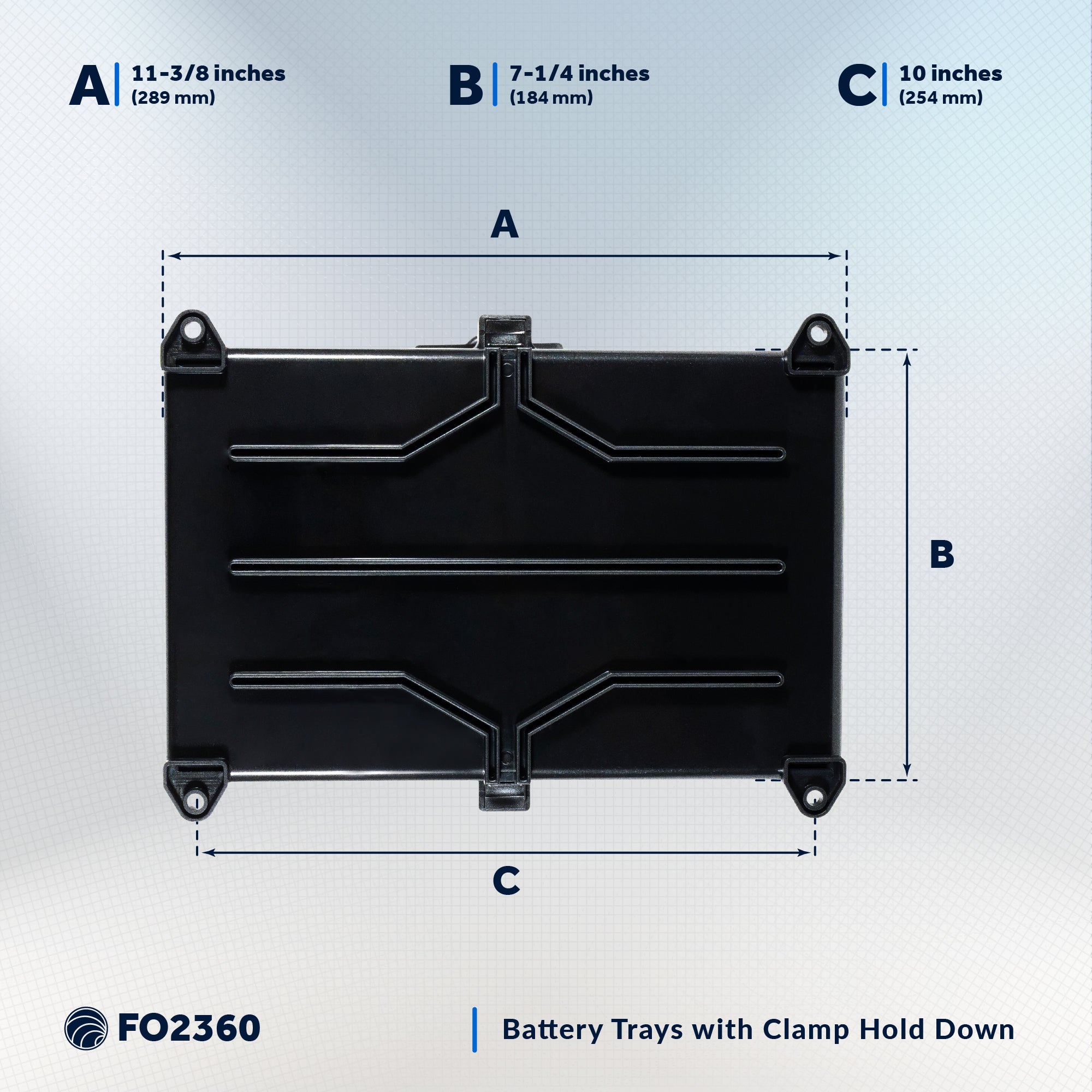 Battery Tray with Strap, Group 24 Series Battery - FO-2360