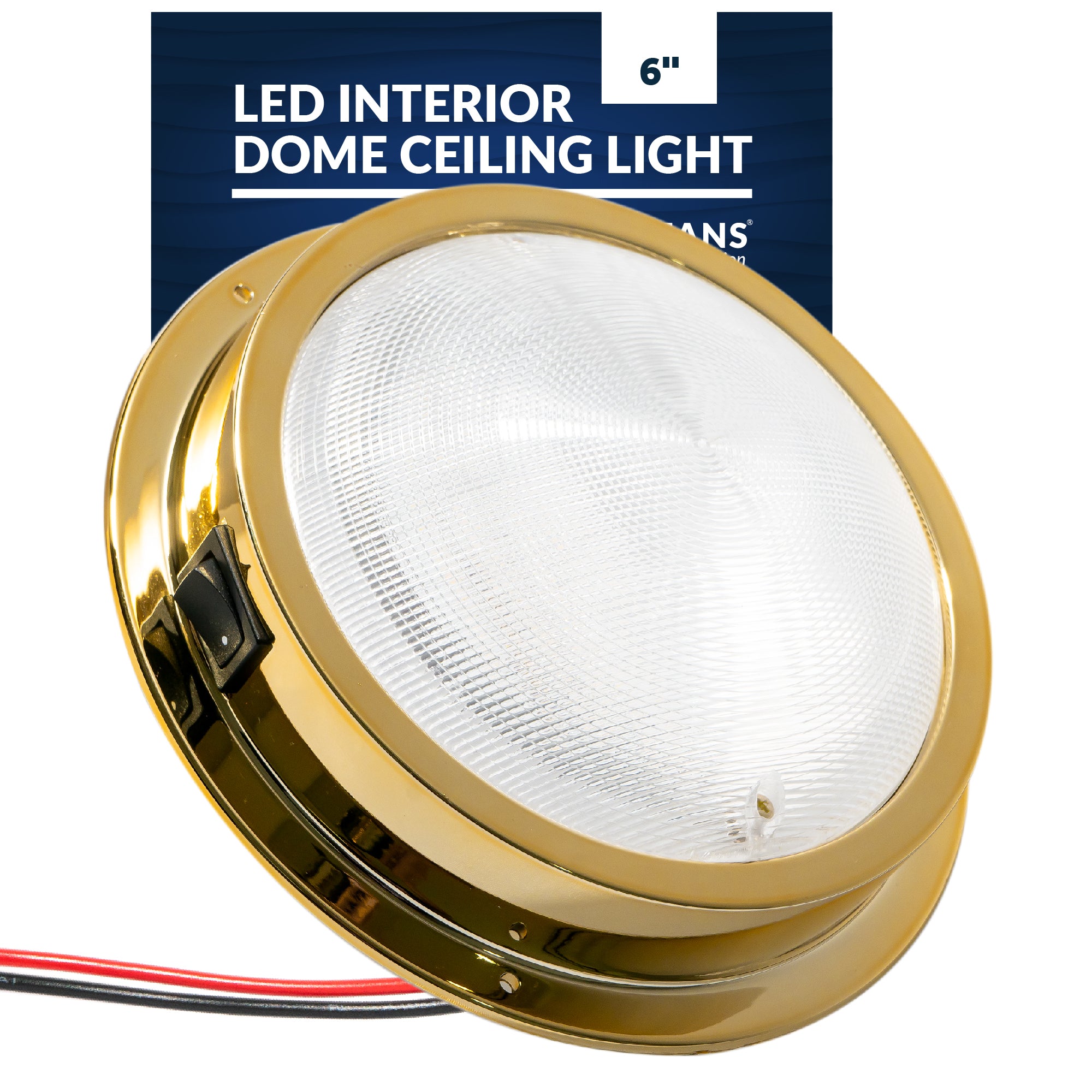 LED Interior Dome Ceiling Light, 6" Surface Mount, Daylight White - FO2627