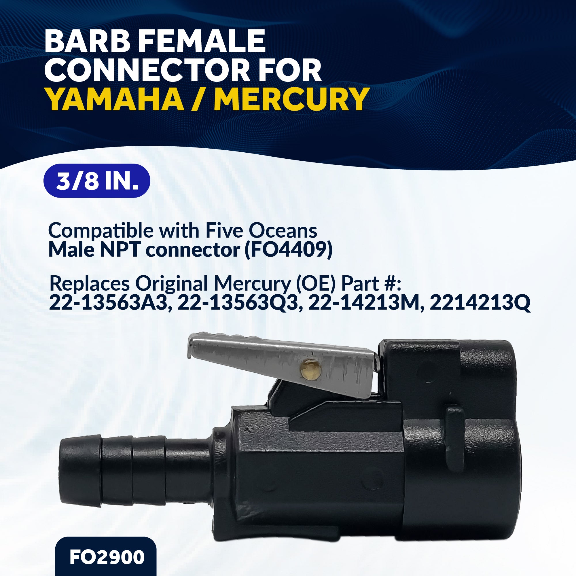 3/8" Barb Female Fuel Line, for Yamaha/Mercury - FO2900