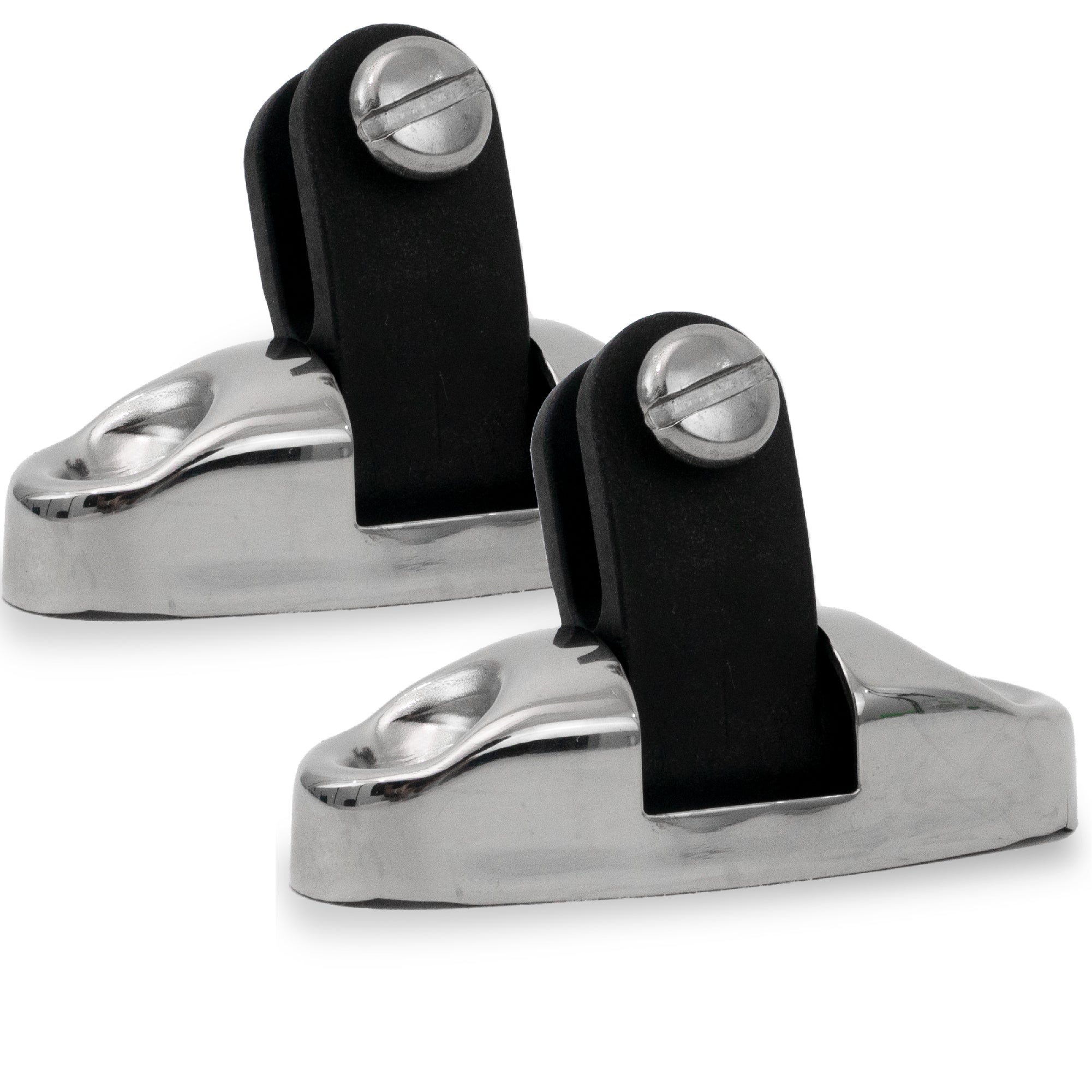 Bimini Top Hardware Universal Swivel Deck Hinge, AISI316 Stainless Stee and Black Nylon - 2-Pack - FO3113-M2