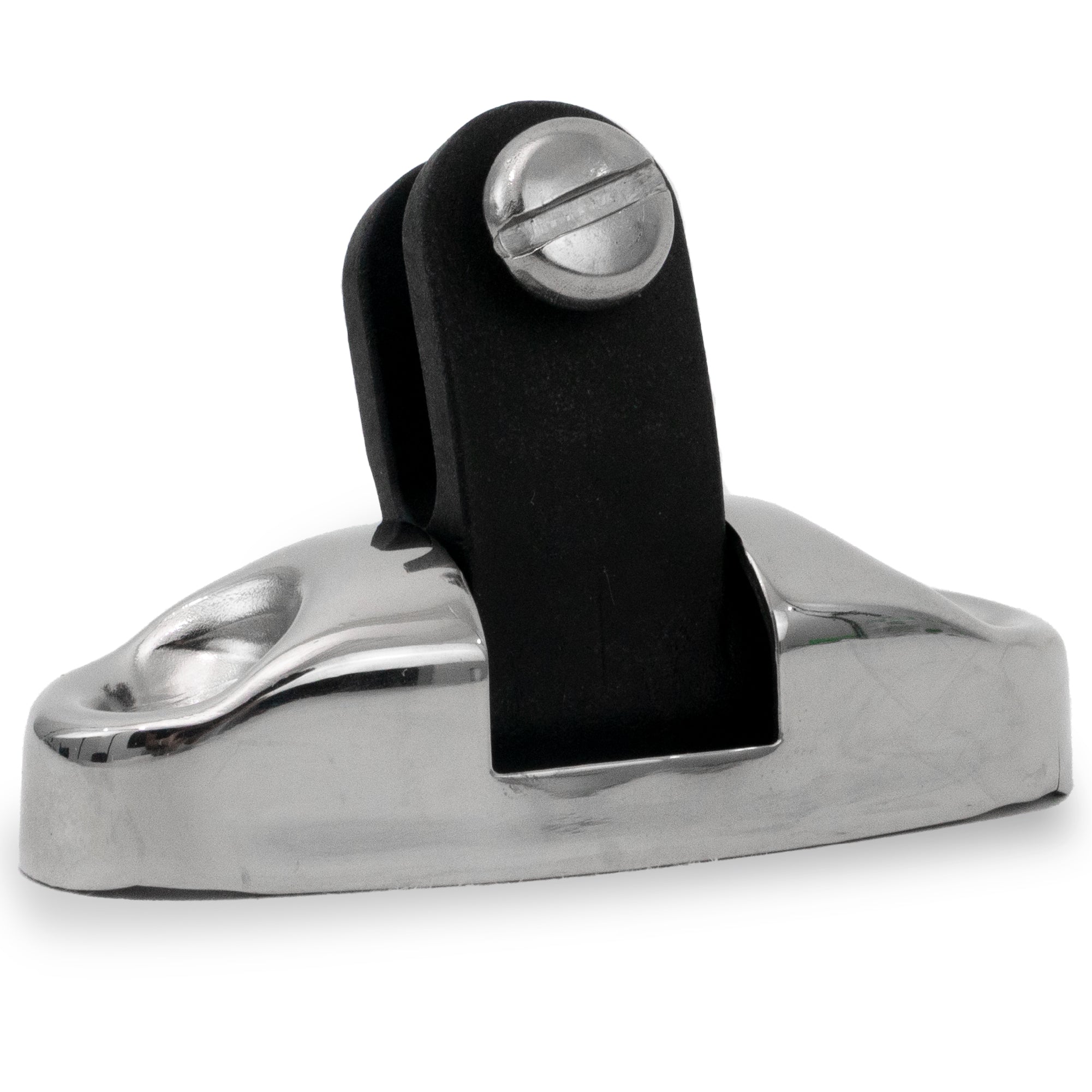 Bimini Top Hardware Universal Swivel Deck Hinge, AISI316 Stainless Stee and Black Nylon - FO3113