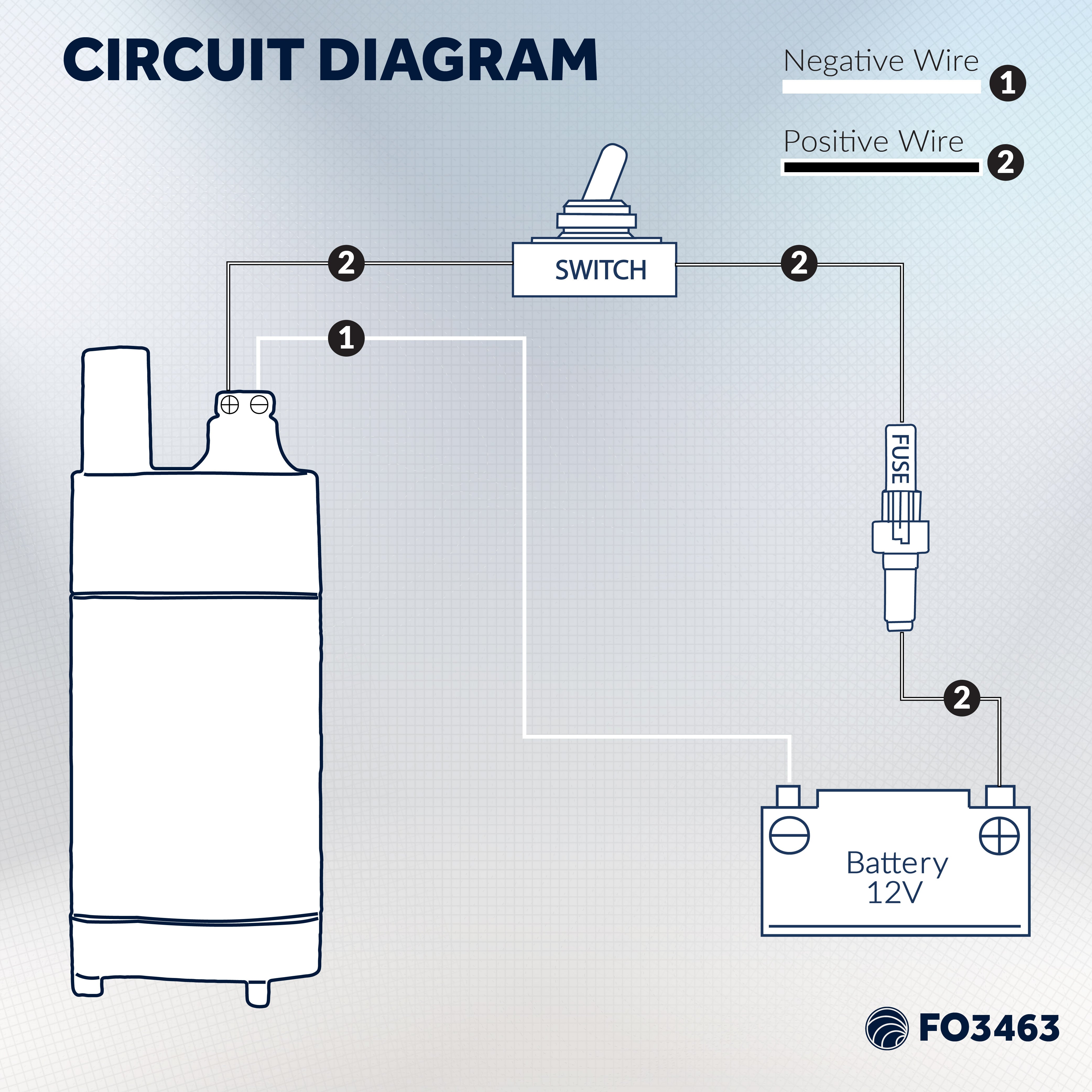 100 GPH (378 LPH) Submersible Electric Galley Water Pump, 12V - FO-3463