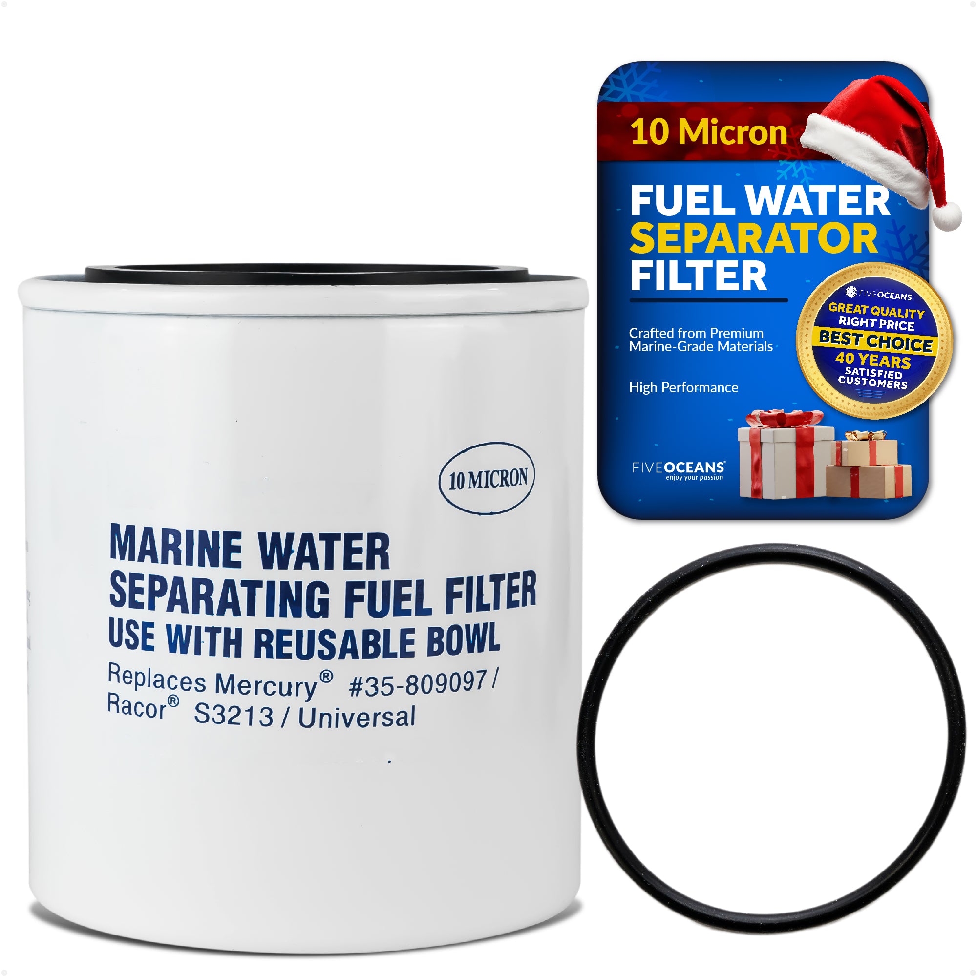 Fuel Water Separator Filter for Mercury 35-809097, Racor S3213 & Universal - FO3669