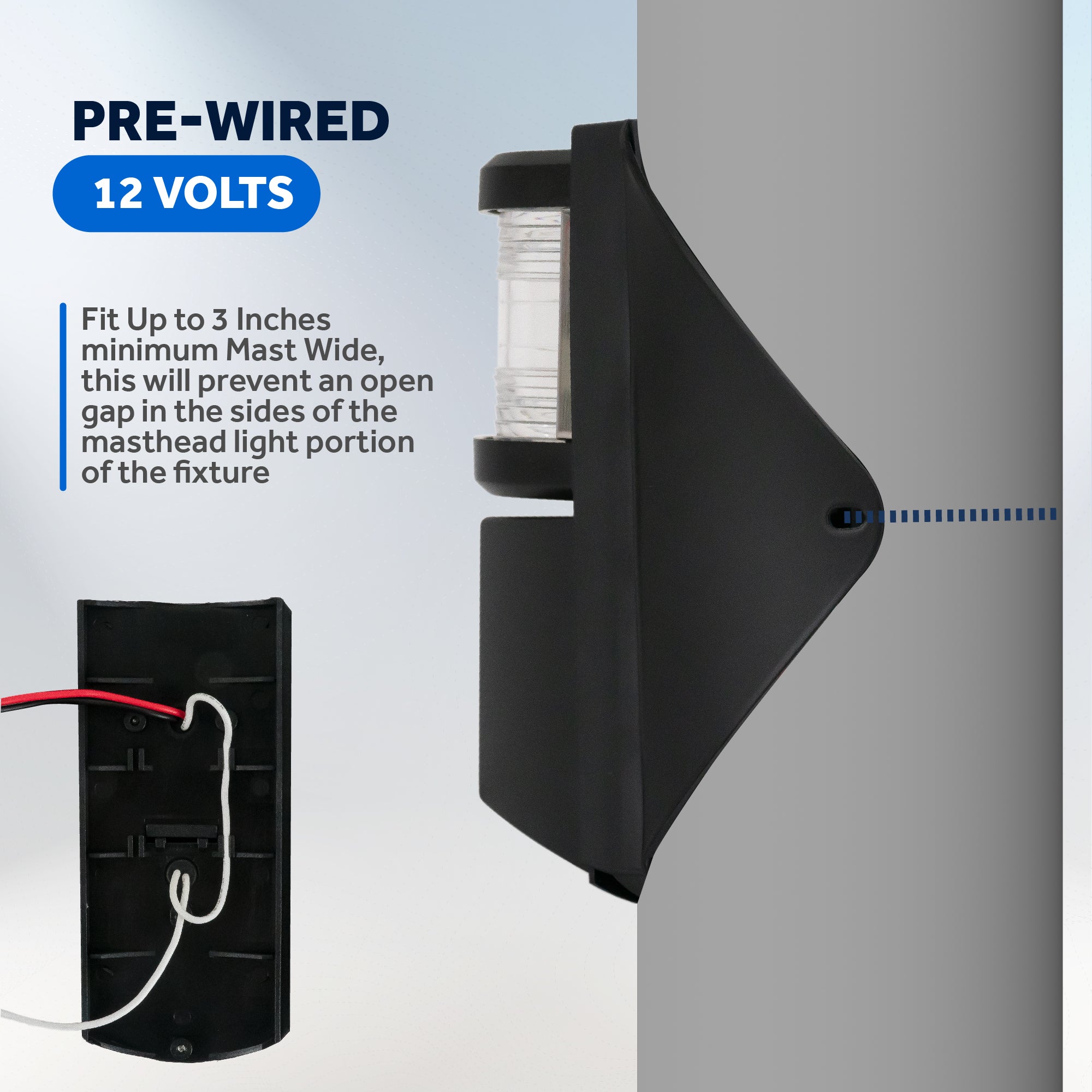 LED Combination Masthead Deck Light, 12V, Vertical Mount - FO3837