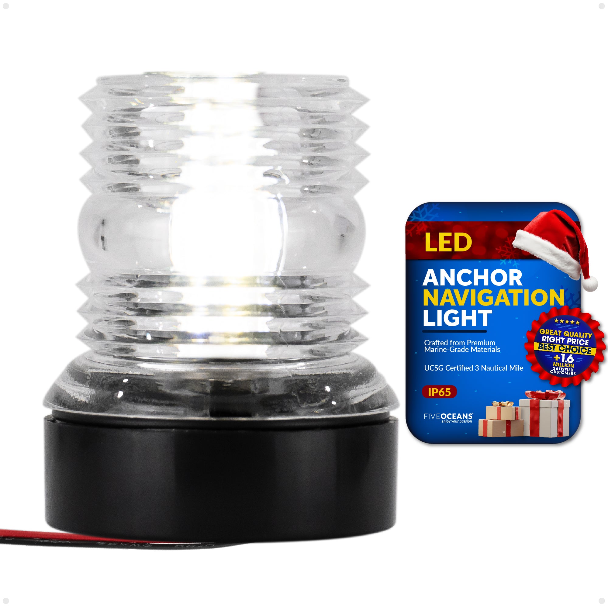 LED Anchor Navigation Light, 3NM, Fixed Mount - FO3838