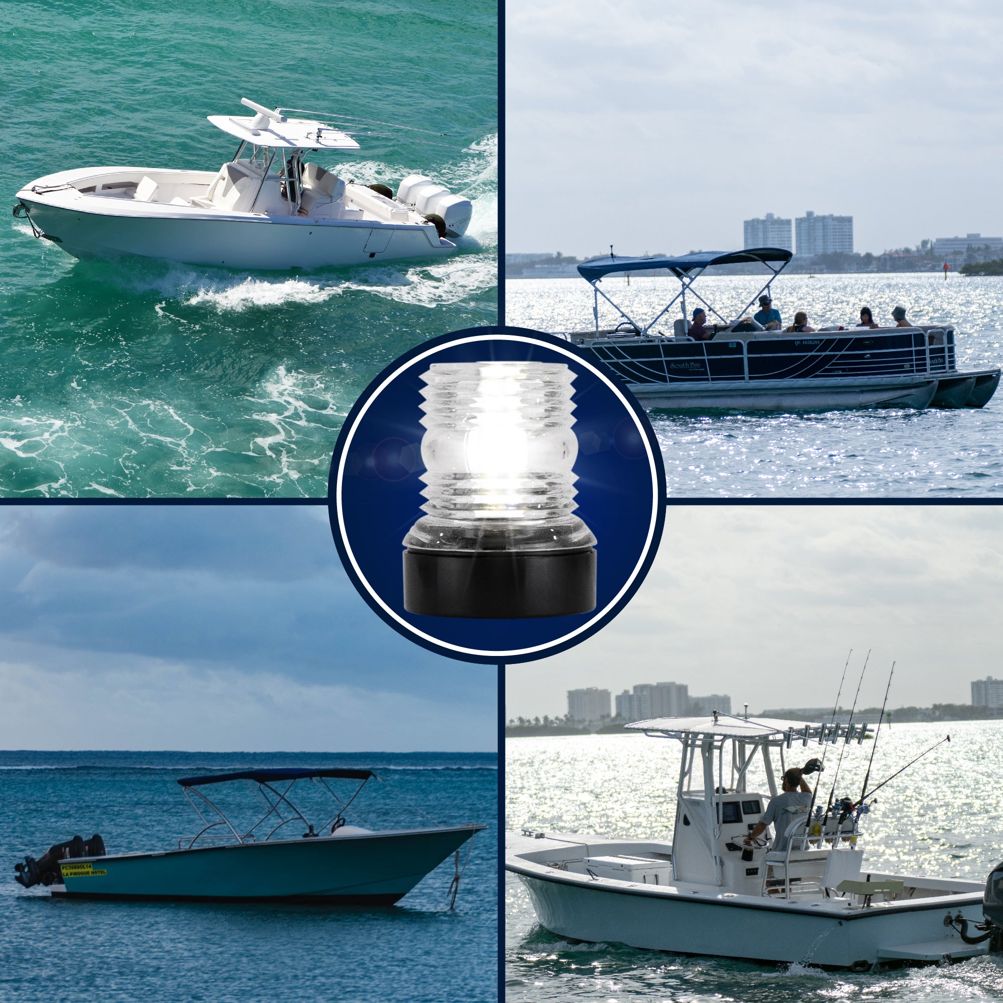 LED Anchor Navigation Light, 3NM, Fixed Mount - FO3838