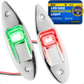 LED Bow Navigation Lights, 2NM, Flush Mount, Red/Green - FO3840