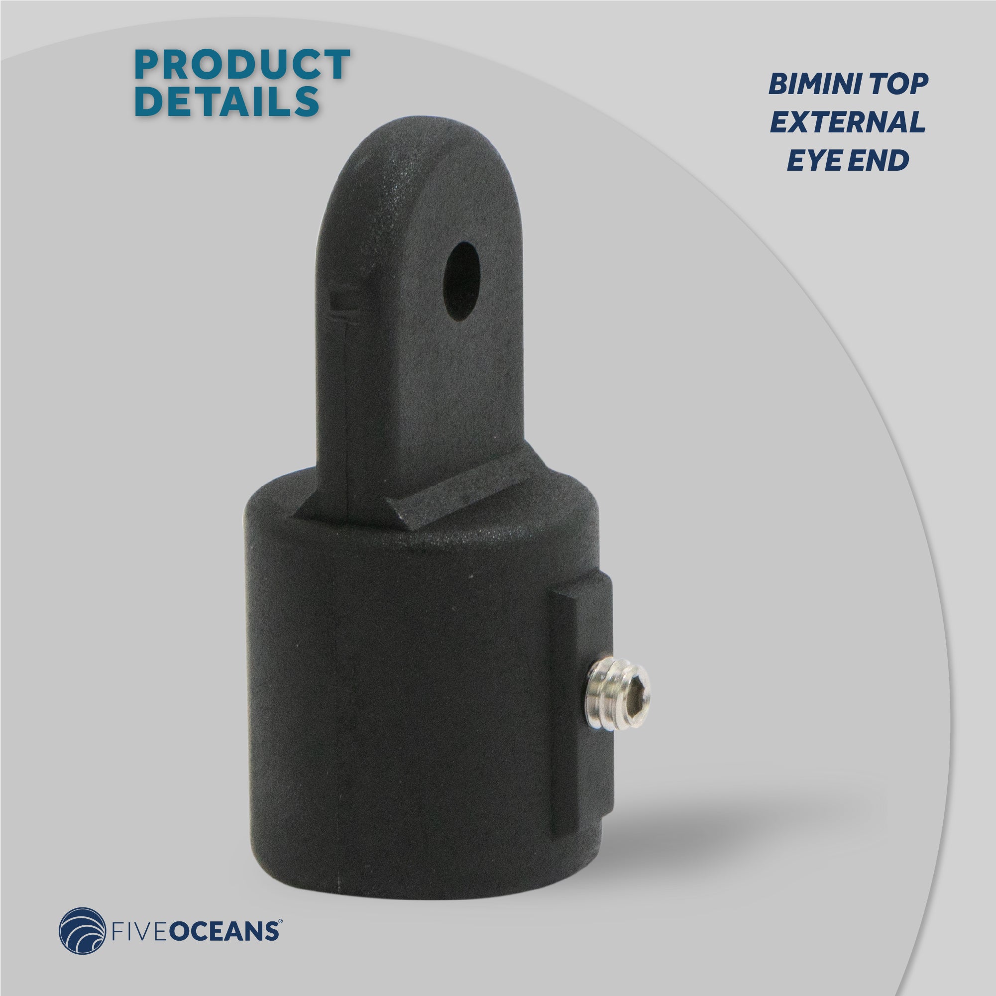 Bimini Top Hardware 7/8" External End Eye, Black Nylon - 2-Pack - FO3845-M2