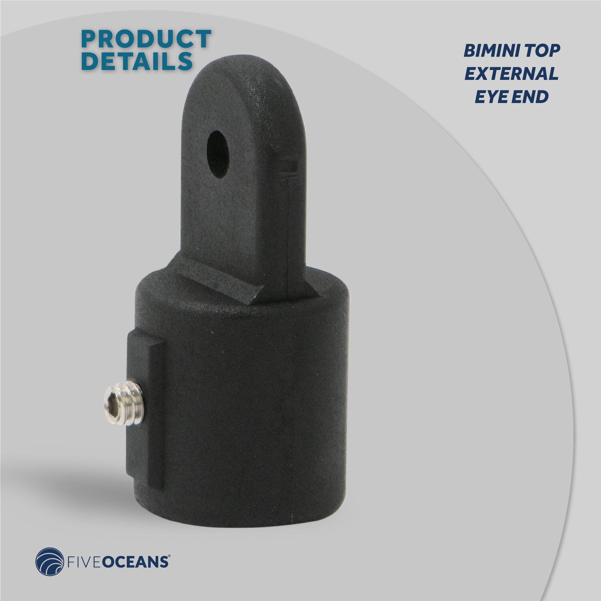 Bimini Top Hardware 7/8" External End Eye, Black Nylon - 4-Pack - FO3845-M4