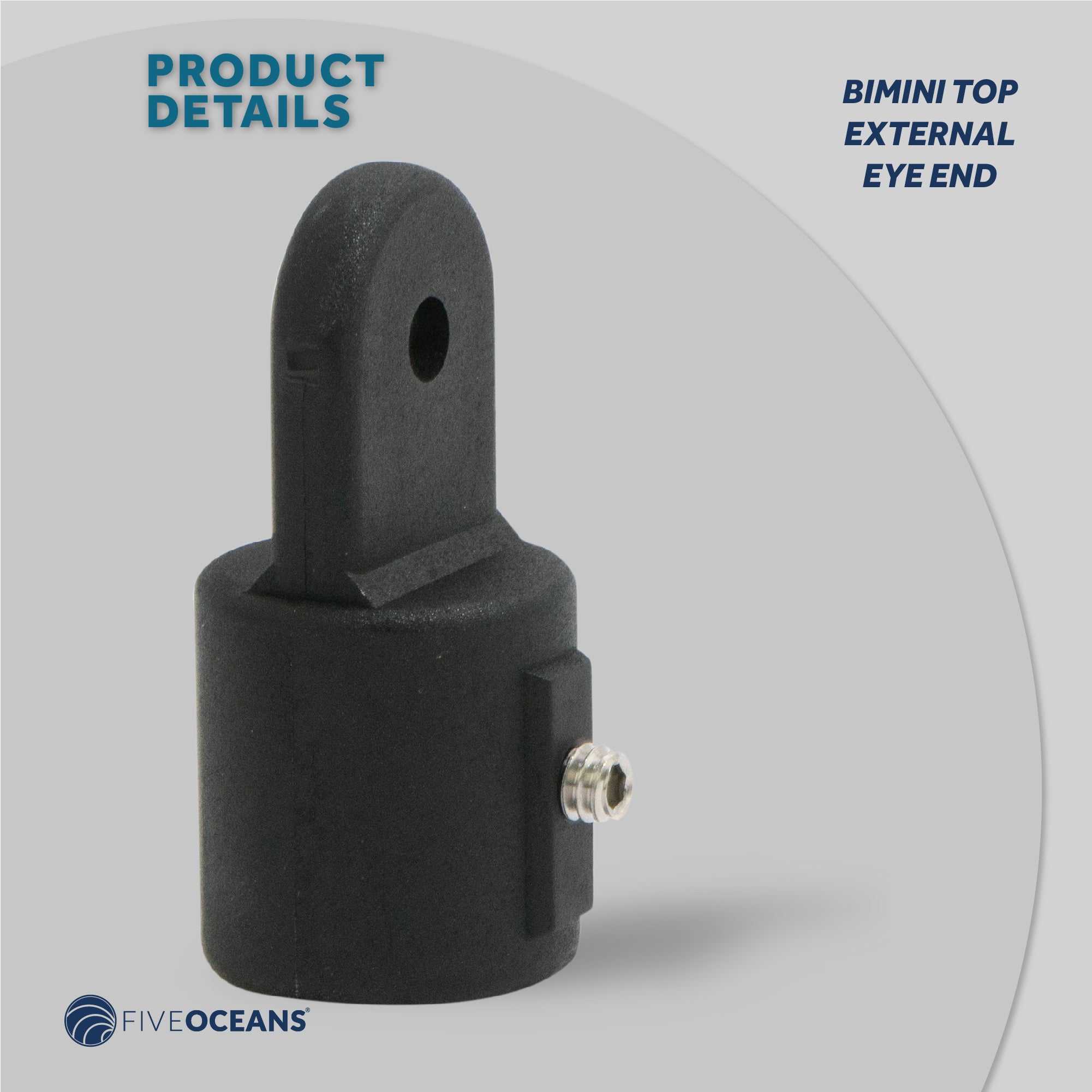 Bimini Top Hardware 7/8" External End Eye, Black Nylon - FO3845