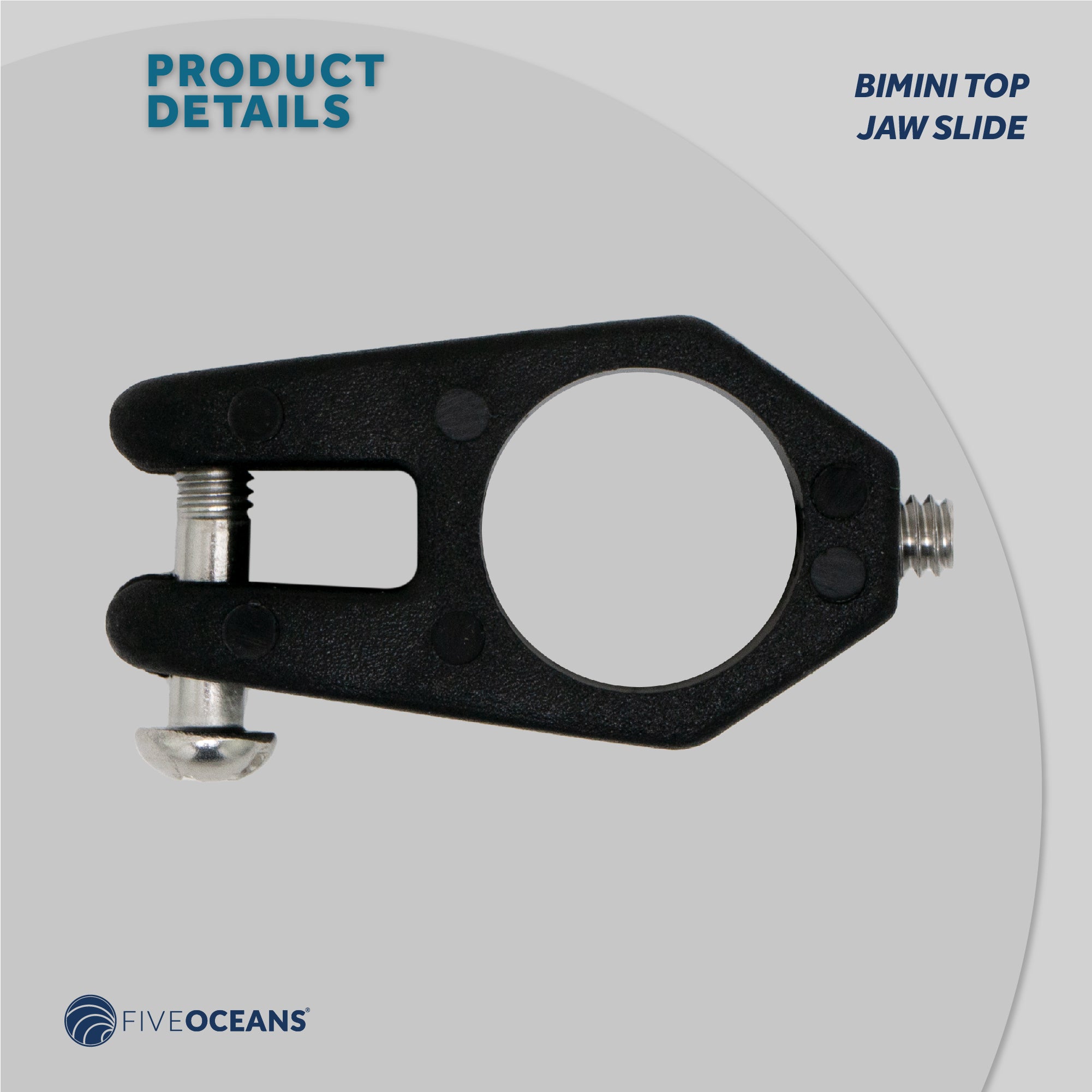 Bimini Top Hardware 7/8" Jaw Slide, Black Nylon - 2-Pack - FO3846-M2