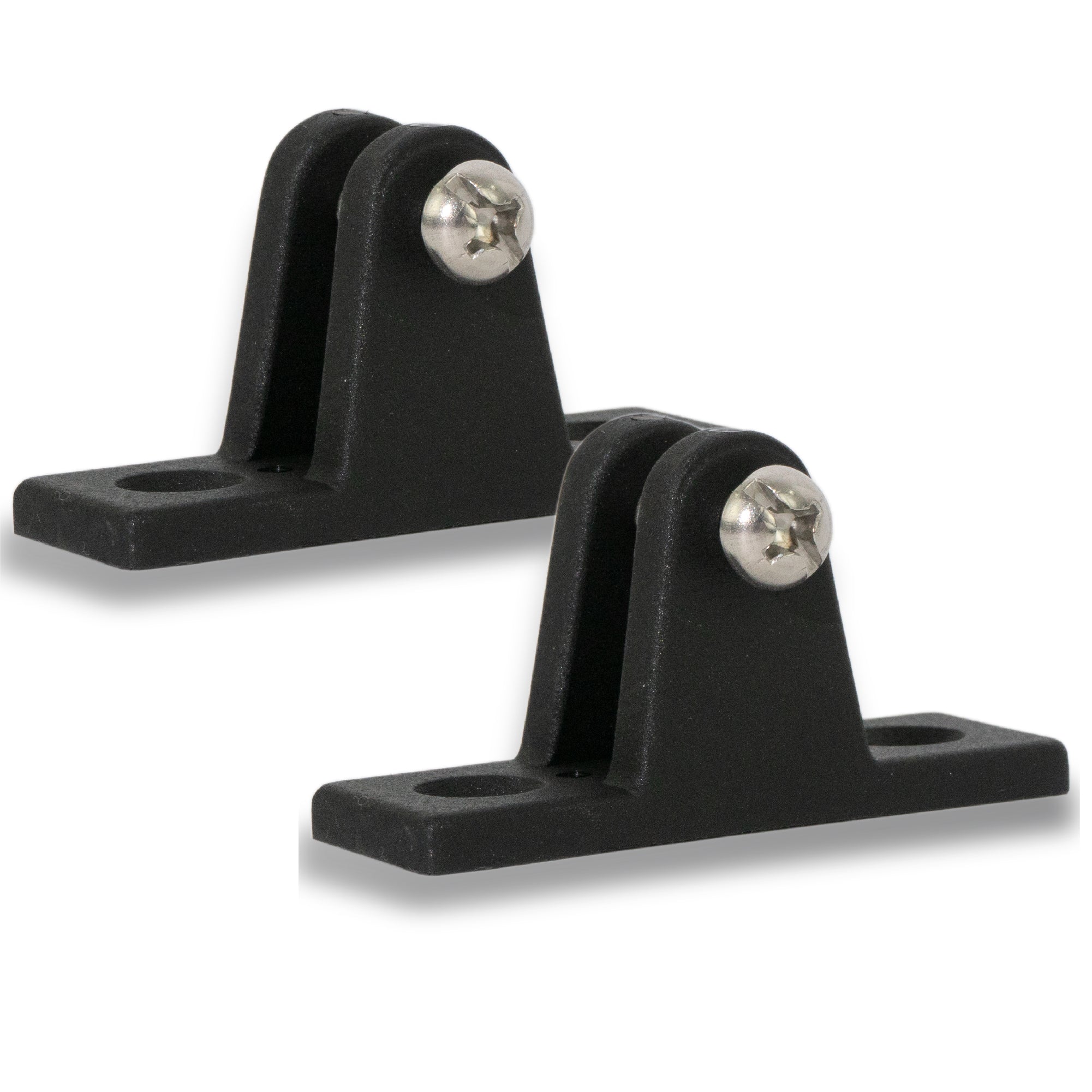 Bimini Top Hardware 90 Degree Deck Hinge with Screw Pin, Black Nylon - 2-Pack - FO3847-M2