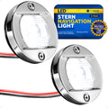 LED Courtesy Navigation Lights, Round Stainless Steel, Daylight, 2-Pack - FO3906-M2