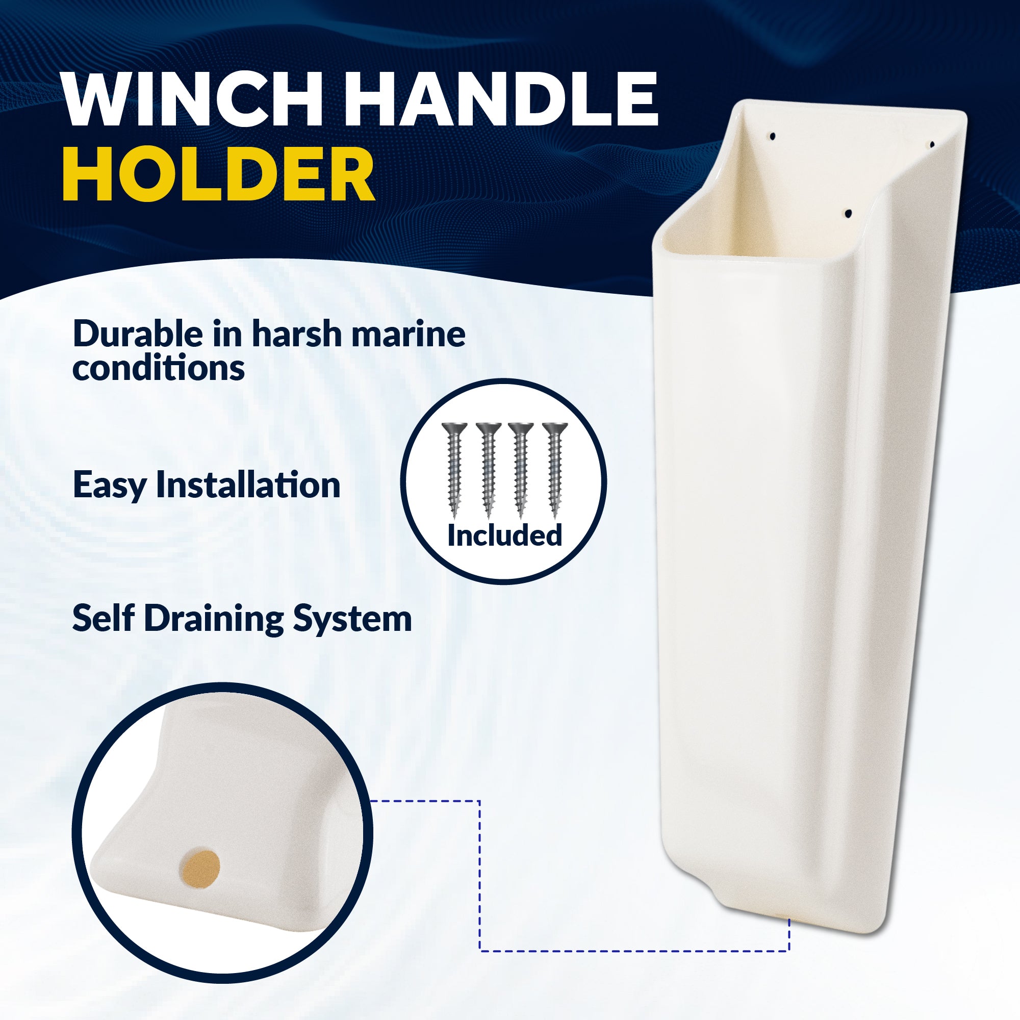 8" Sailboat Winch Handle and Winch Handle Pocket Set - FO3923-570