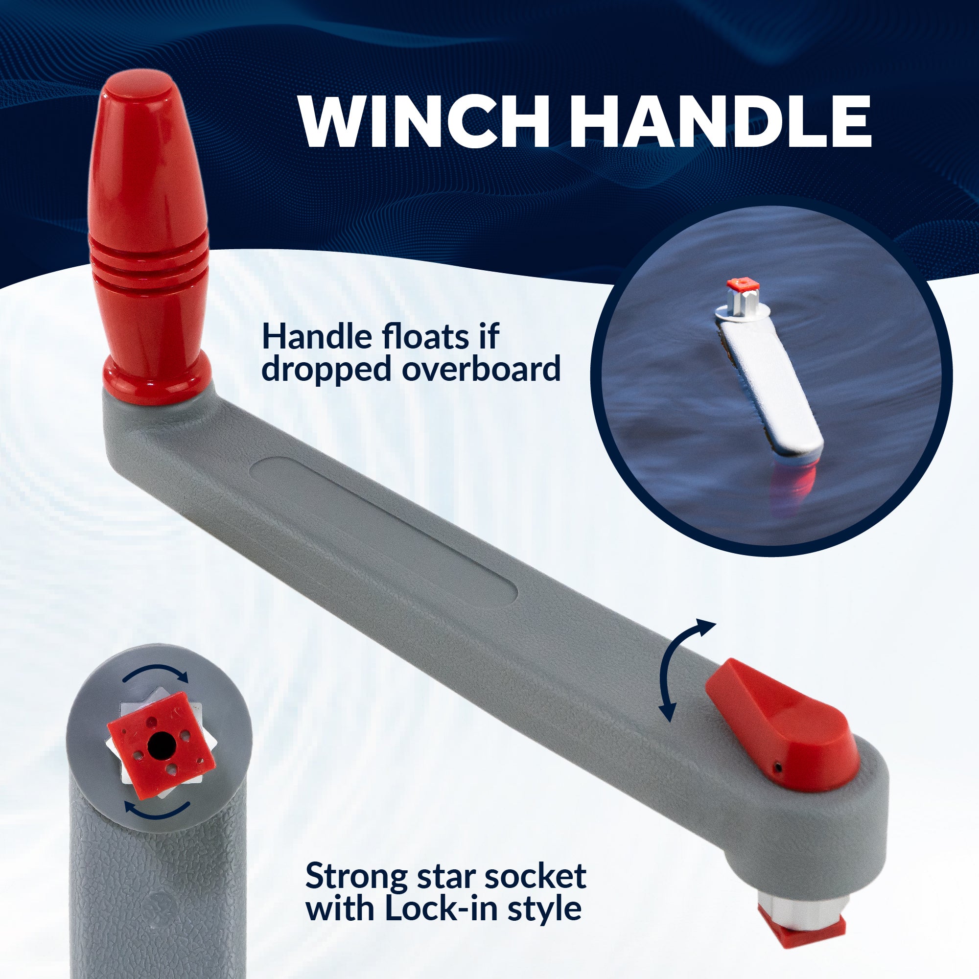 8" Sailboat Winch Handle and Winch Handle Pocket Set - FO3923-570