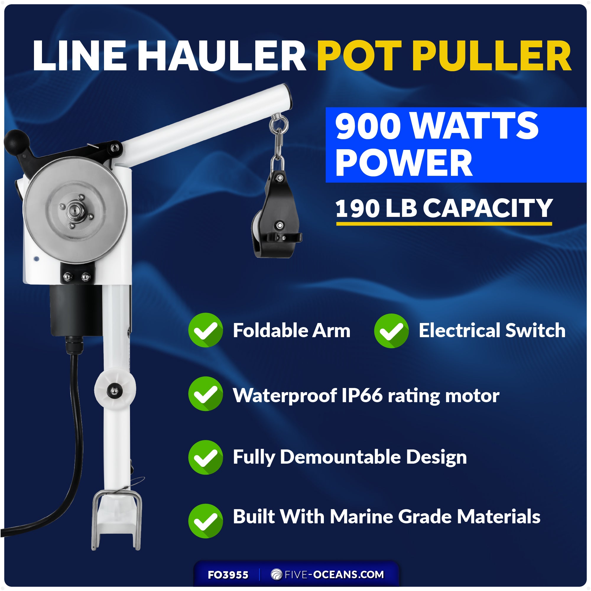 Line Hauler Pot Puller, 900 Watts - FO3955