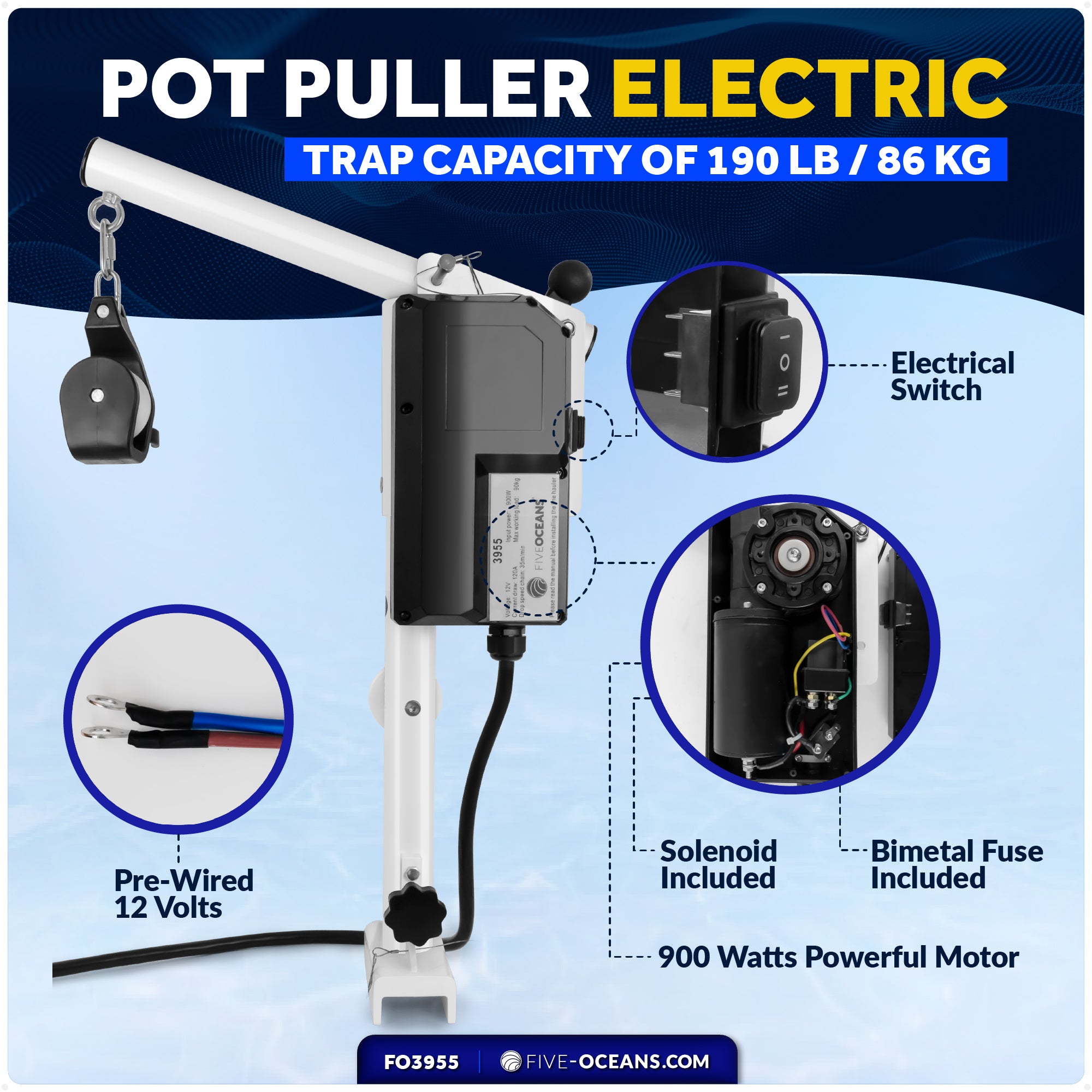 Line Hauler Pot Puller, 900 Watts - FO3955