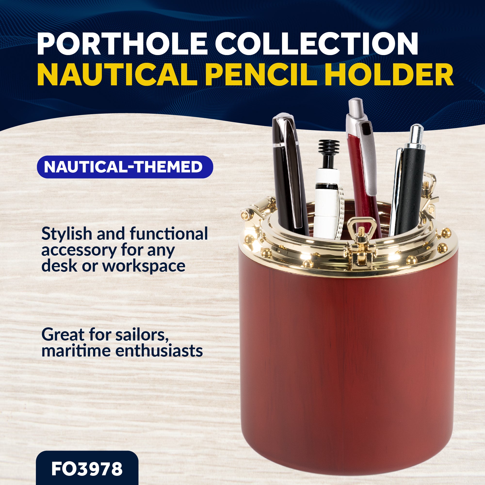 Porthole Collection Nautical Pencil Holder - FO3978