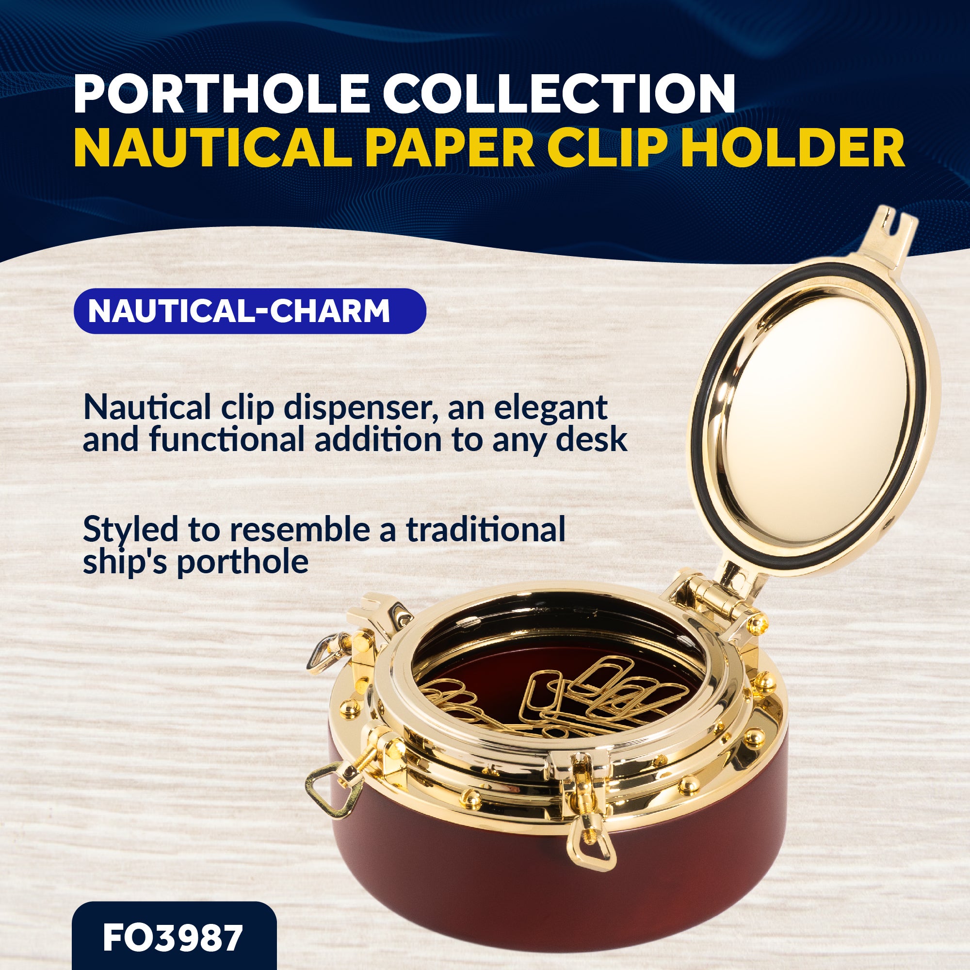 Porthole Collection Nautical Paper Clip Holder  - FO3987