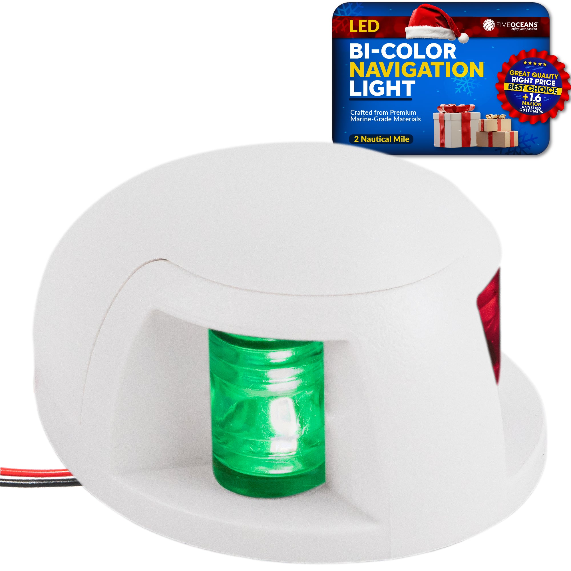 LED Bi-Color Bow Navigation Light, Horizontal Mount, 2NM - FO4126