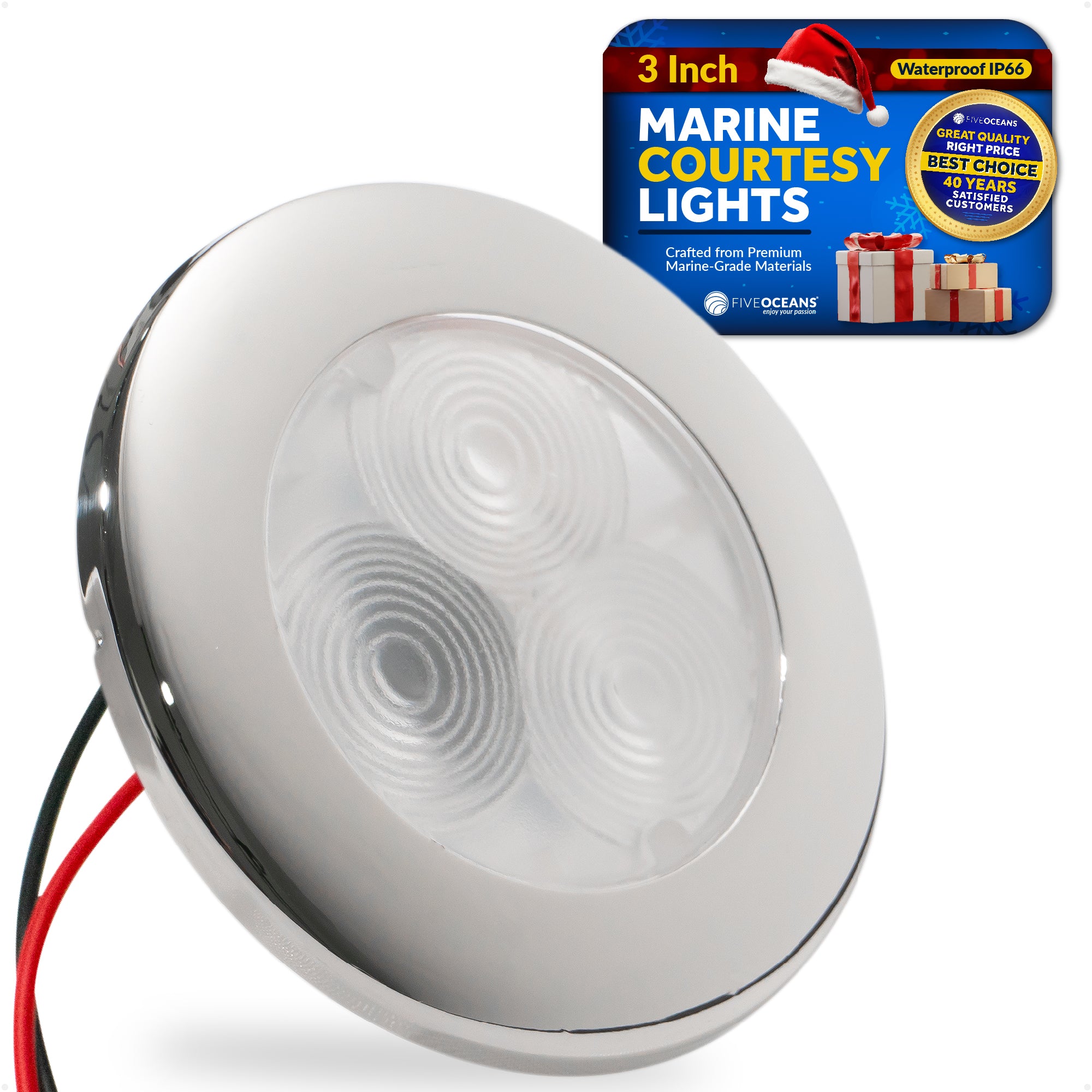 LED Ceiling Light, Round Cockpit, 3",  Blue LED - FO4135