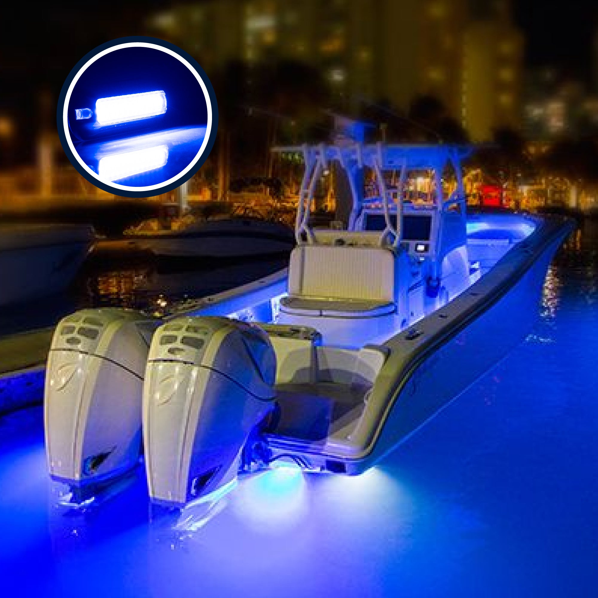 Underwater Transom Light, Stainless Steel, Blue LED - FO4136