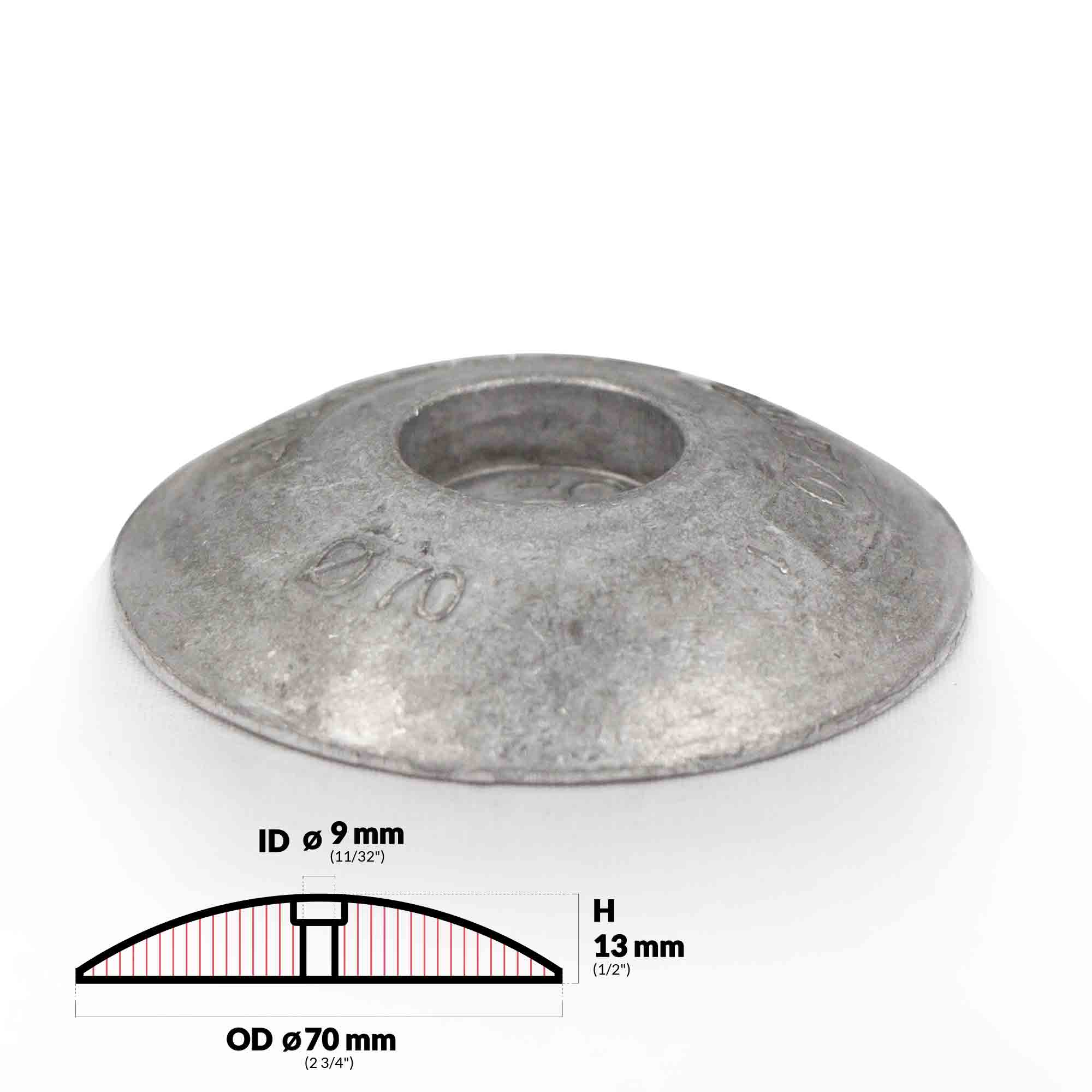 Alloy Rudder/Trim Tab Disc Anode, Aluminum, 2-3/4" - FO4170