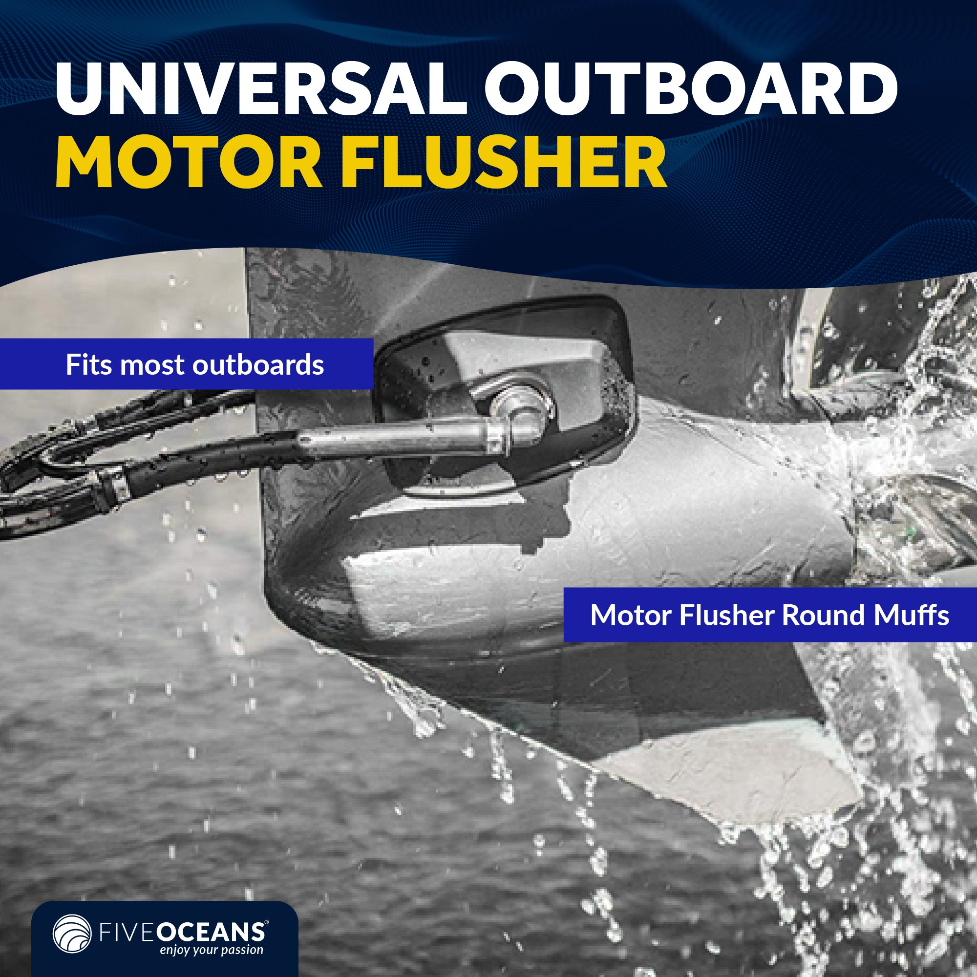 Universal Outboard Motor Flusher Dual Feed Rectangular Muffs & Gear Oil Pump Set - FO4241-4770