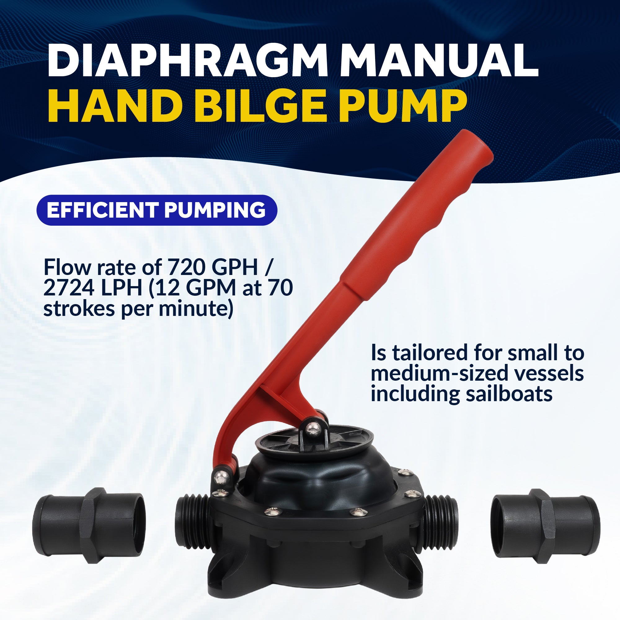 Diaphragm Manual Hand Bilge Pump - 720 GPH - FO4328