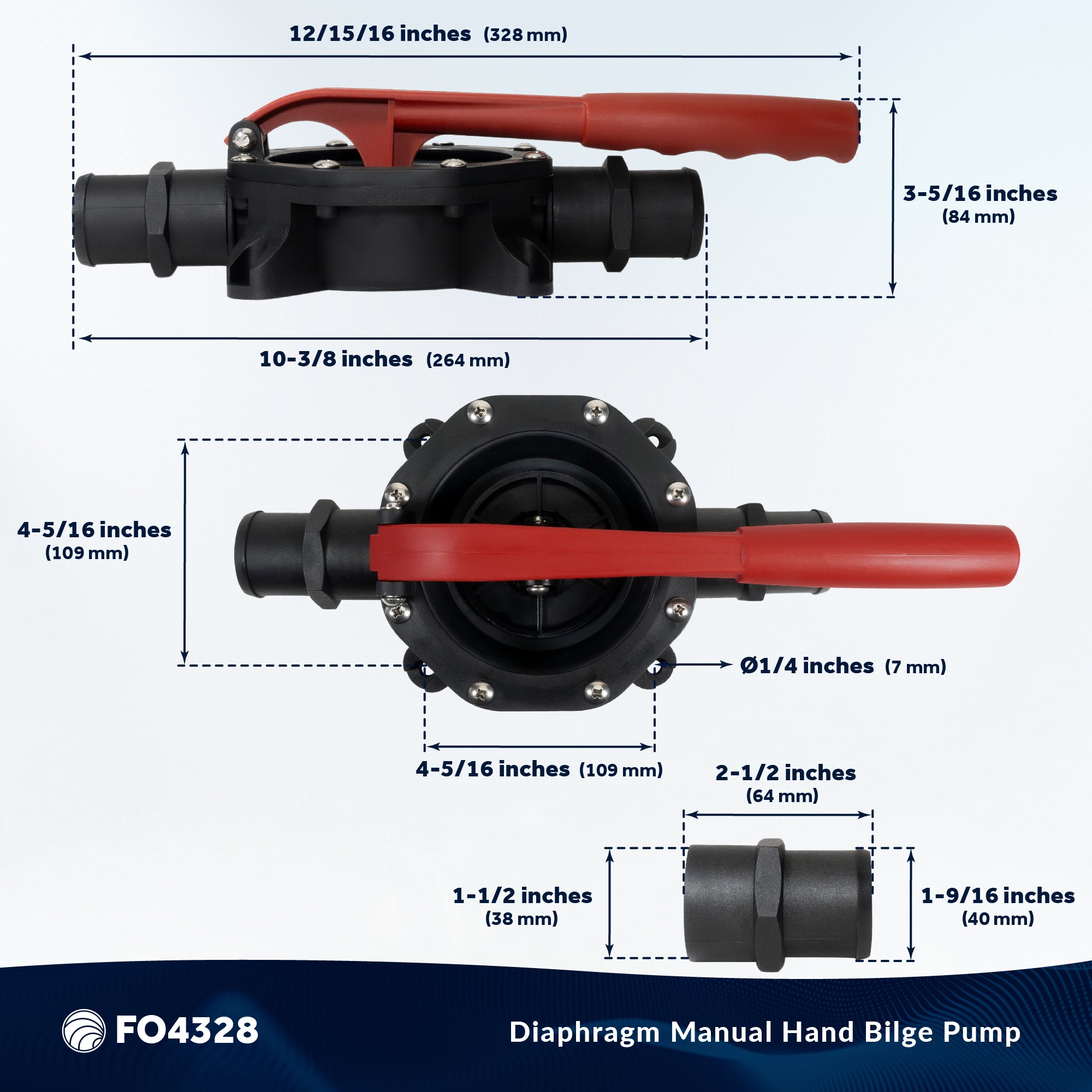 Diaphragm Manual Hand Bilge Pump - 720 GPH - FO4328