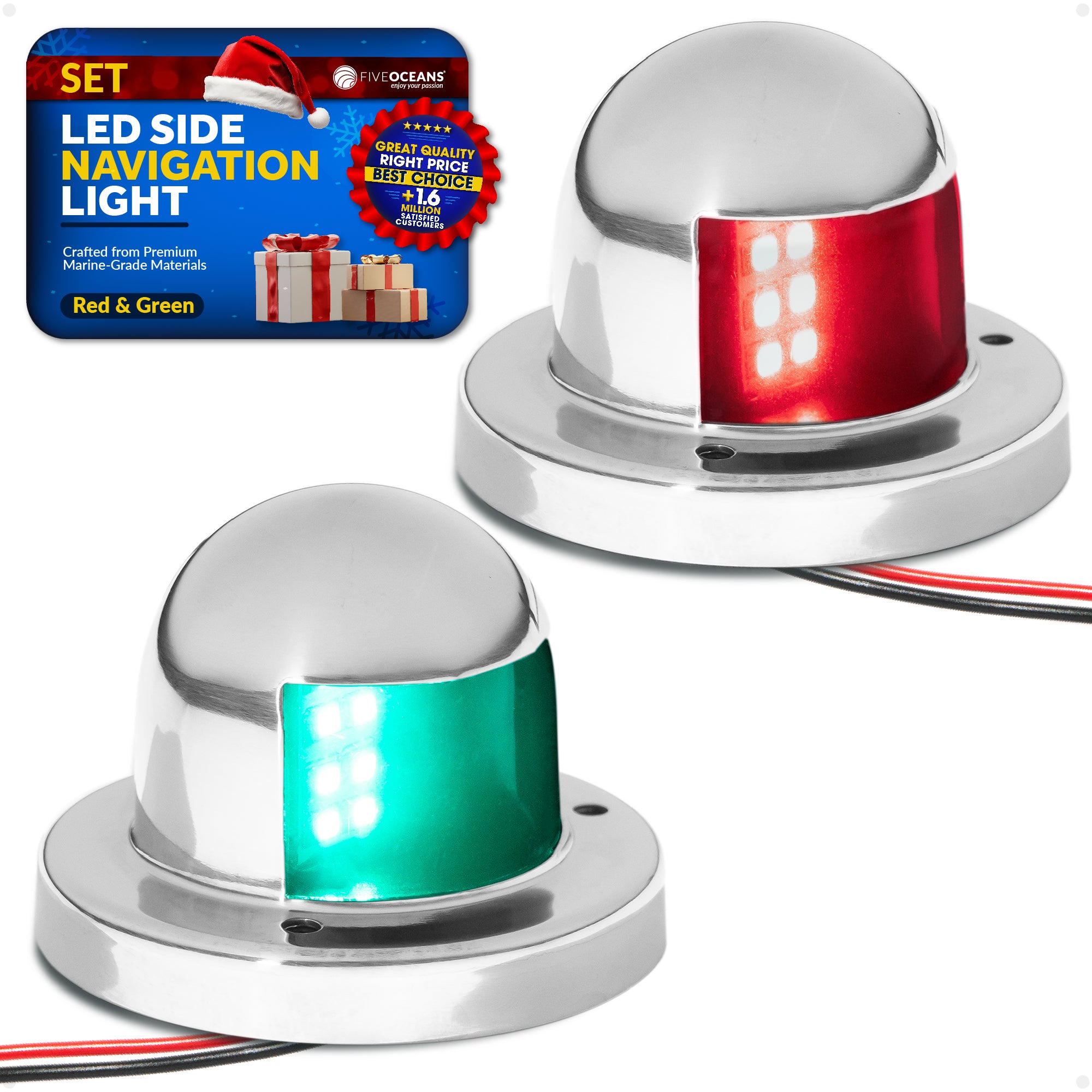 LED Bow Light set, Red and Green, Horizontal - FO4431-C1