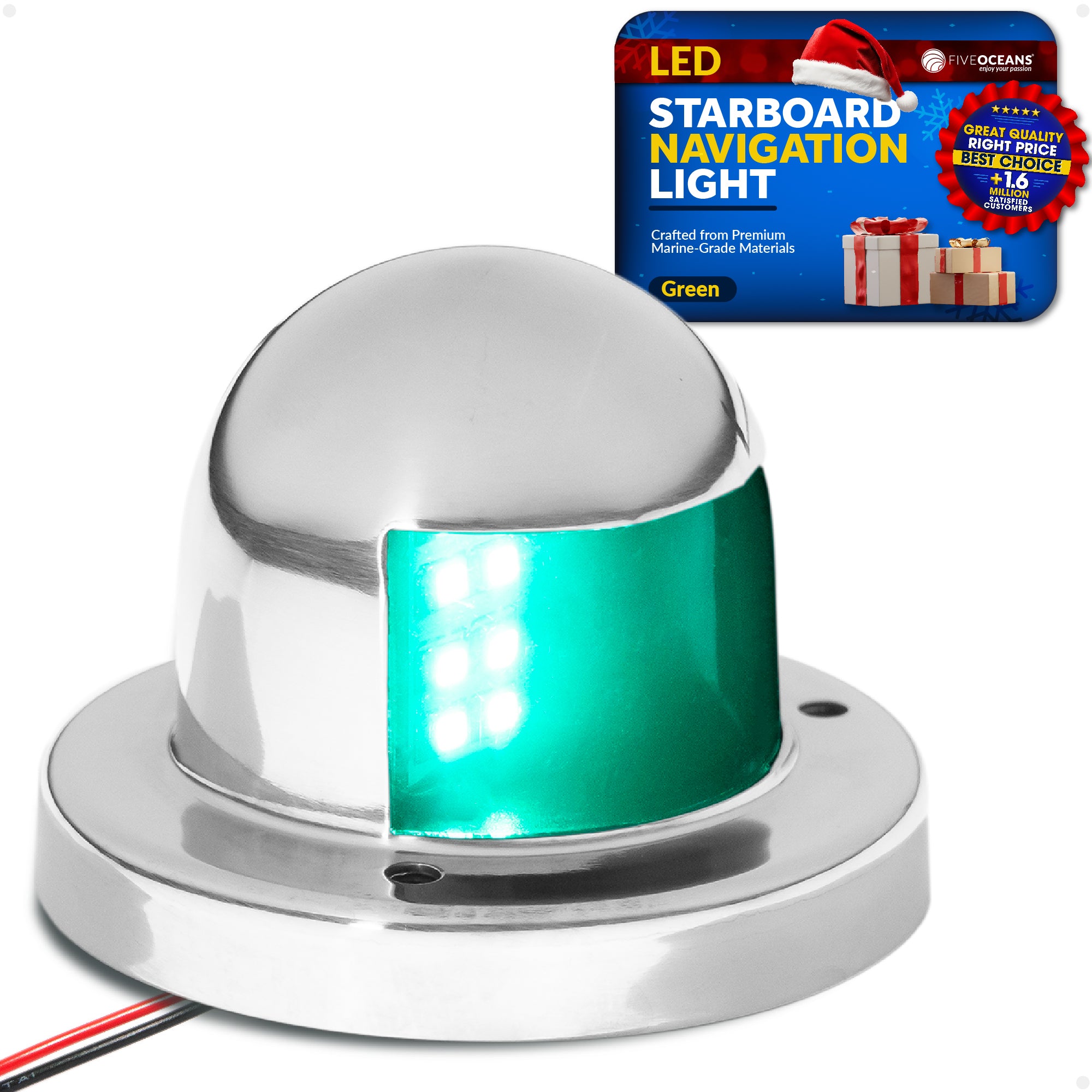 LED Bow Light, Green, Horizontal, 12V - FO4431