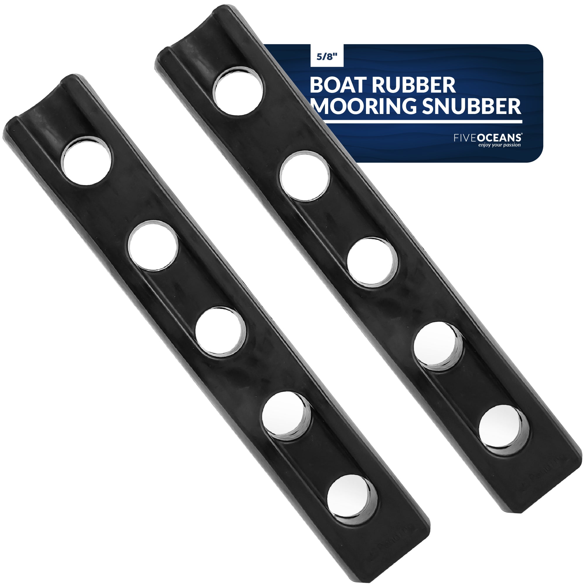 Boat Rubber Mooring Snubber, Compatible with 5/8 in - 13/16 in Dock Lines, Made of EPDM Rubber, UV-Resistant, Up to 65FT Boats, 2-Pack FO4435-M2