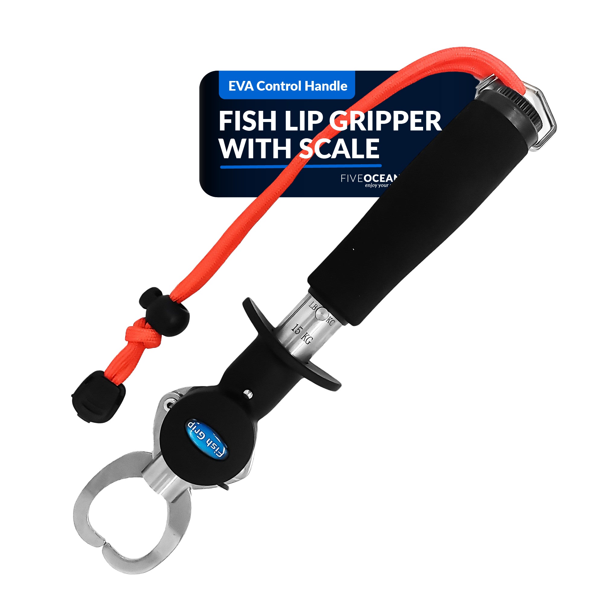 Stainless Steel Fish Lip Gripper with Scale and EVA Control Handle - FO4462