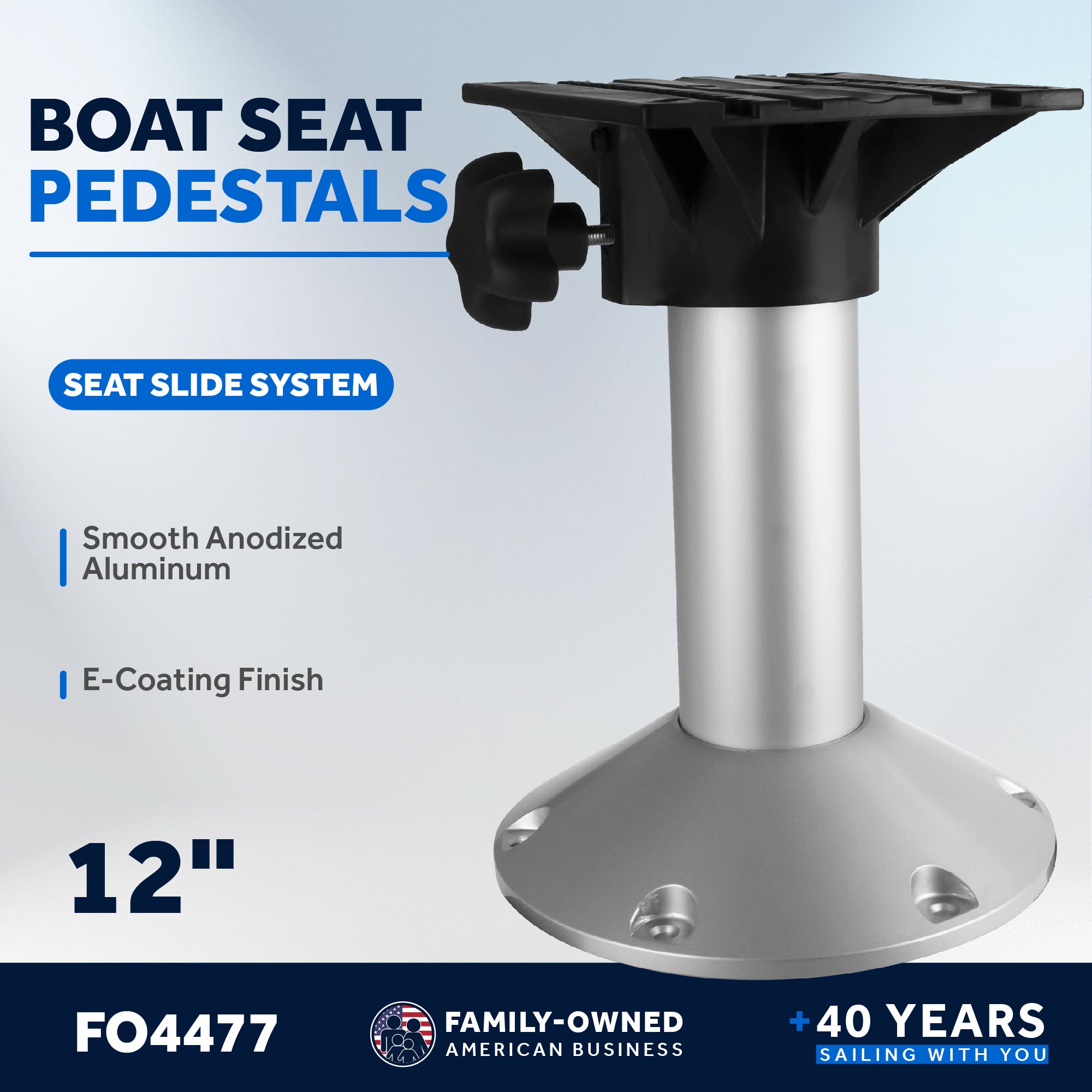 Boat Seat Pedestals, Fixed 12