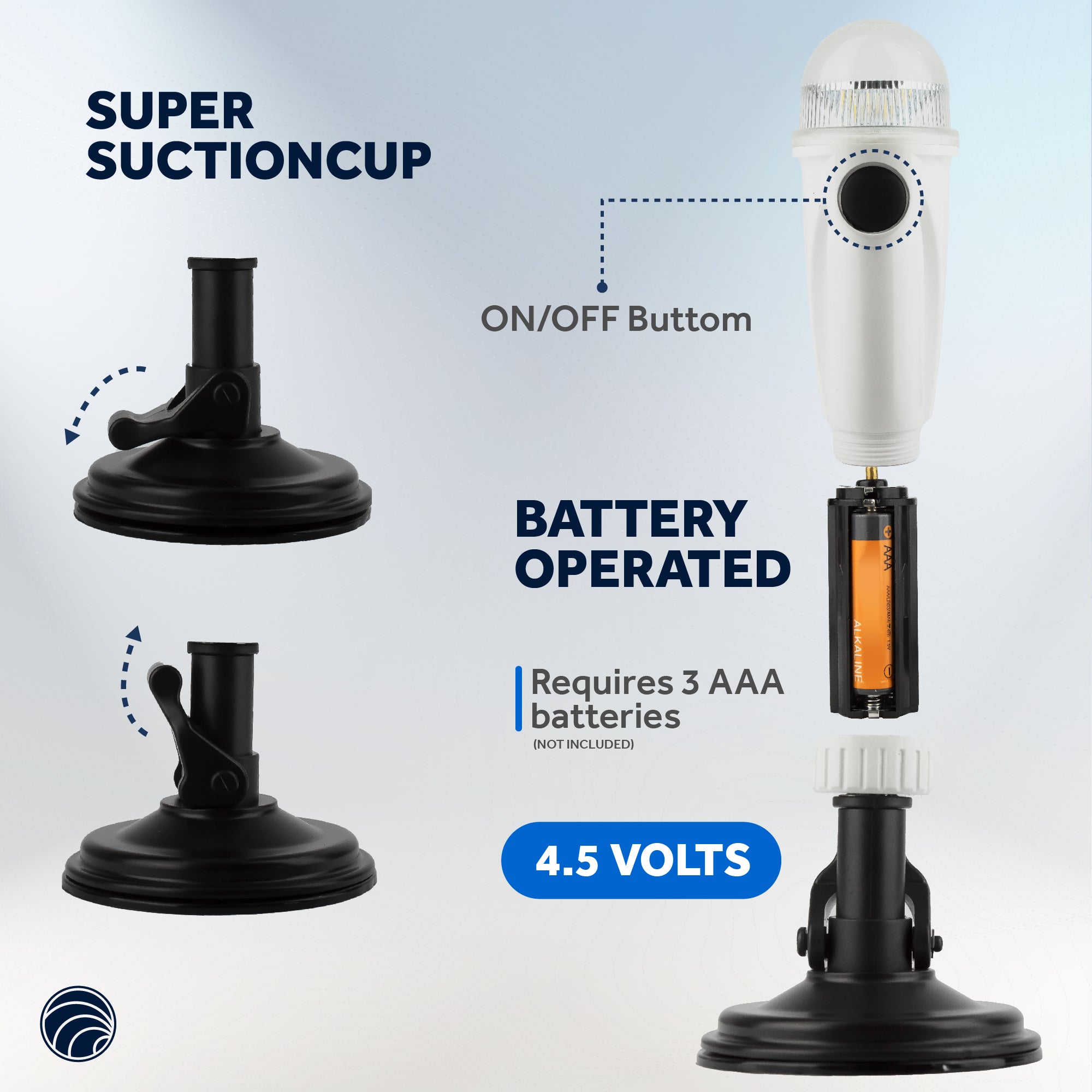 LED Anchor Navigation Light with Suction Cup, 8" - FO4483