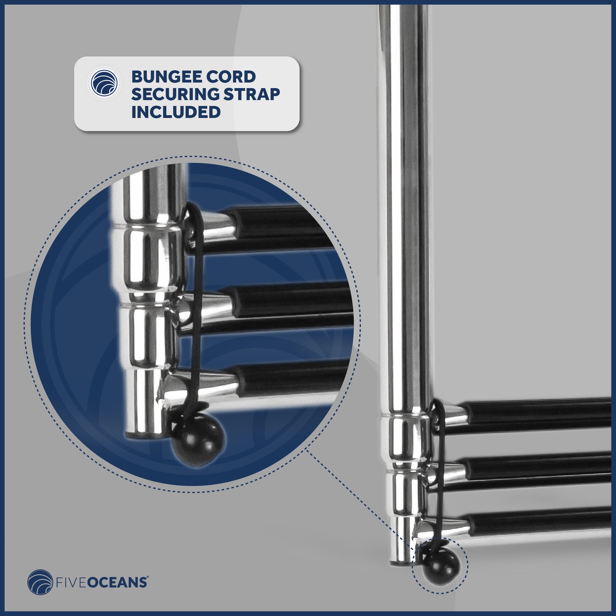 3 Step Boat Over Platform Telescoping Ladder, Stainless Steel - FO4502